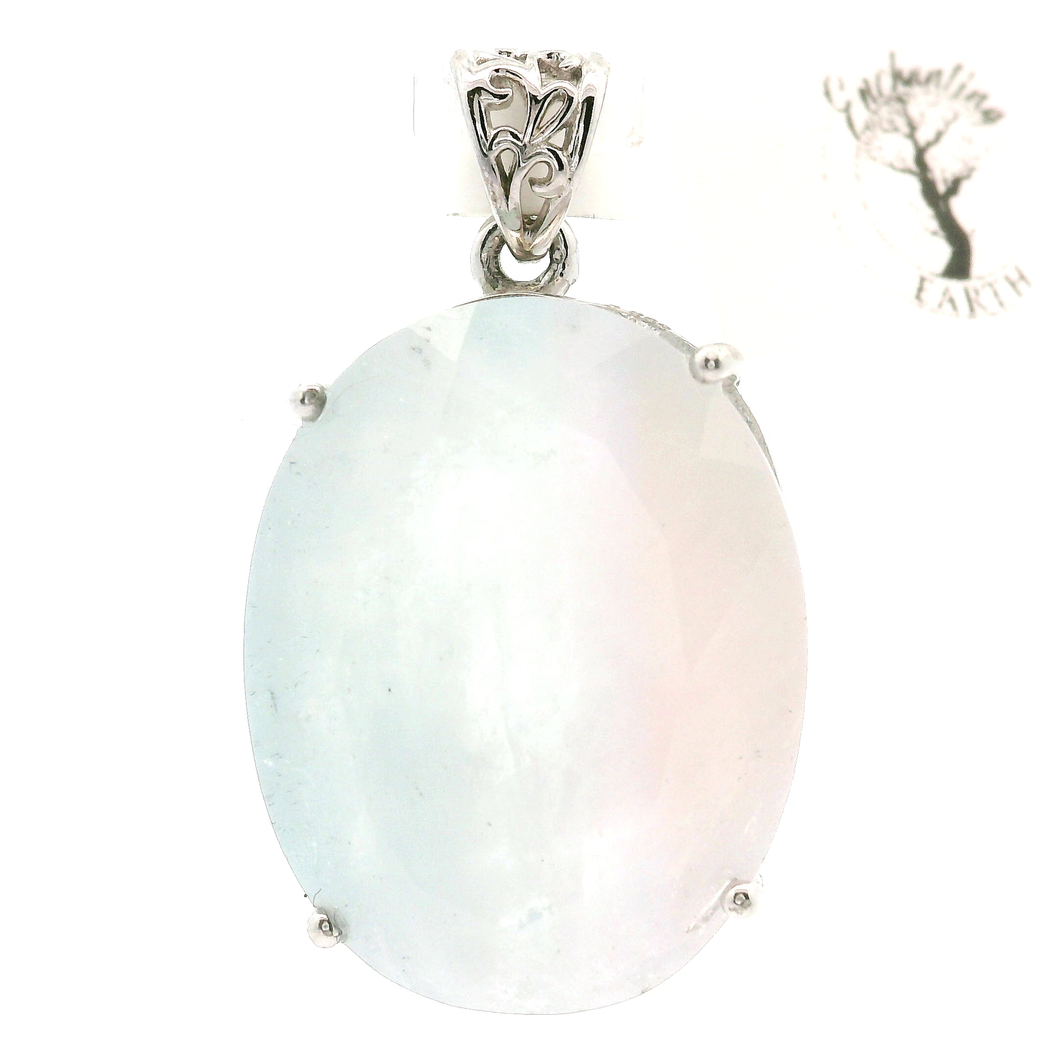 Morganite & Aquamarine Pendant .925 Silver for Abundance of Joy and Love
