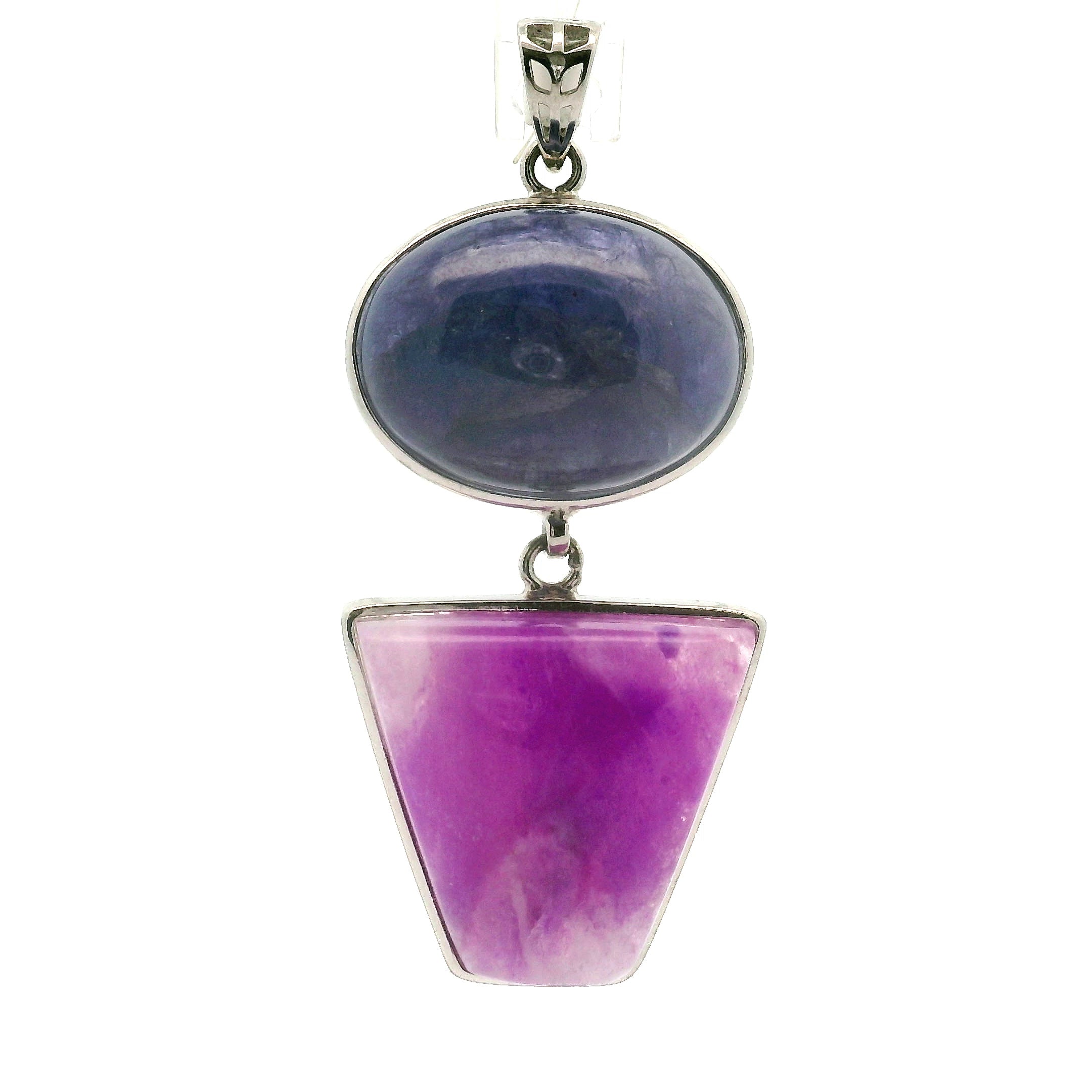 Tanzanite x Sugilite Pendant .925 Silver for Spiritual Evolution, Powerful Healing and Divine Connection
