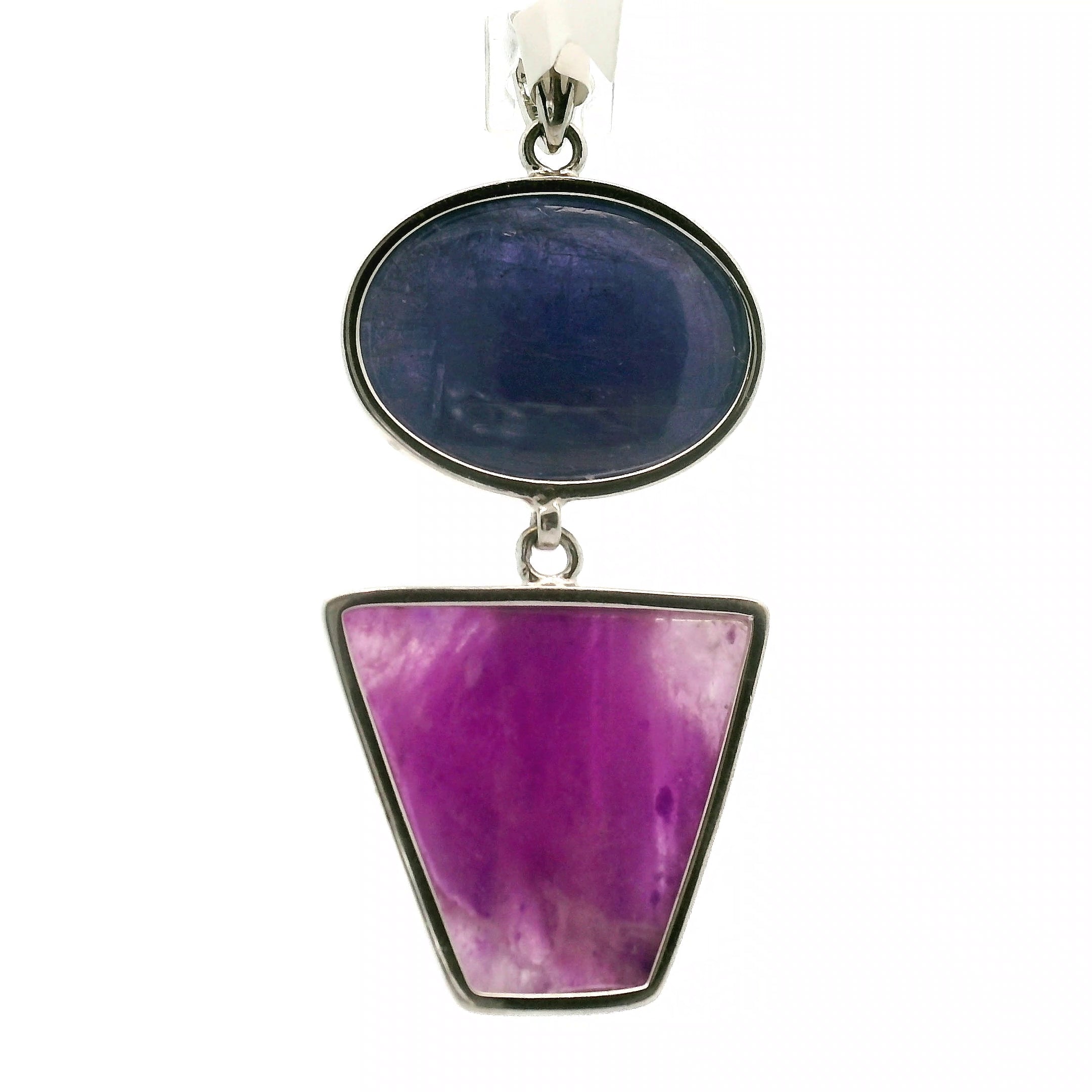 Tanzanite x Sugilite Pendant .925 Silver for Spiritual Evolution, Powerful Healing and Divine Connection