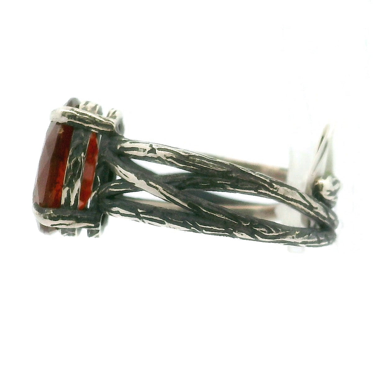 Orange Kyanite Bad Witch Cuff Ring .925 Silver for Meditation and Energetic Cleansing