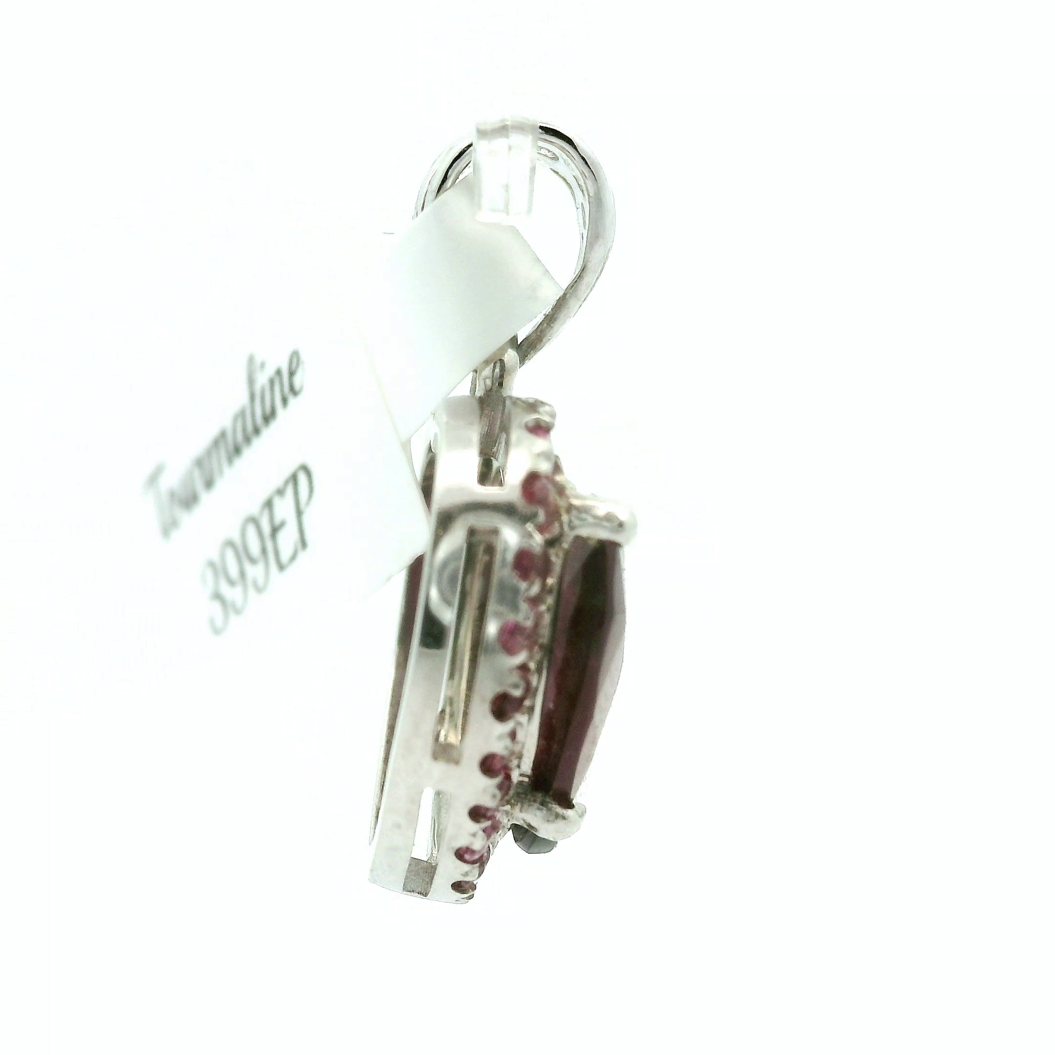 Watermelon Tourmaline with Pink Tourmaline Heart Pavé Pendant .925 Silver for Passion for Life and Emotional Healing