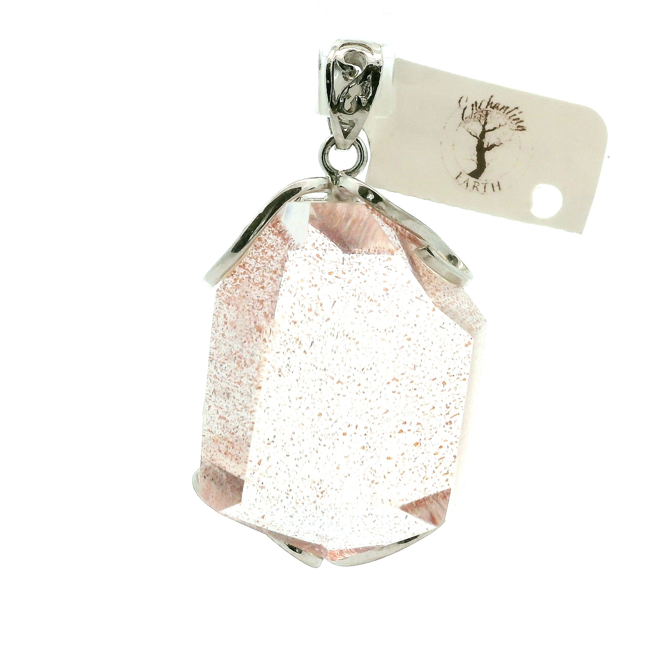 Lepidocrocite in Quartz Pendant .925 Silver for Harmonizing Relationships and Emotional Healing