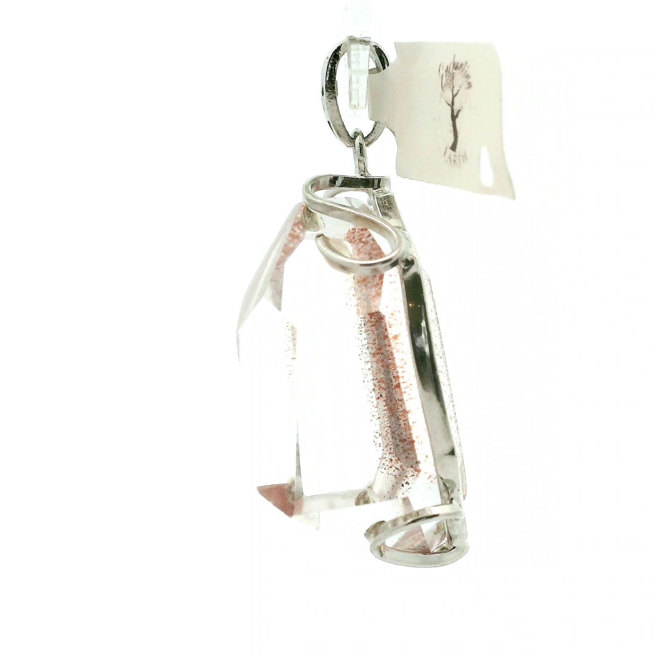 Lepidocrocite in Quartz Pendant .925 Silver for Harmonizing Relationships and Emotional Healing