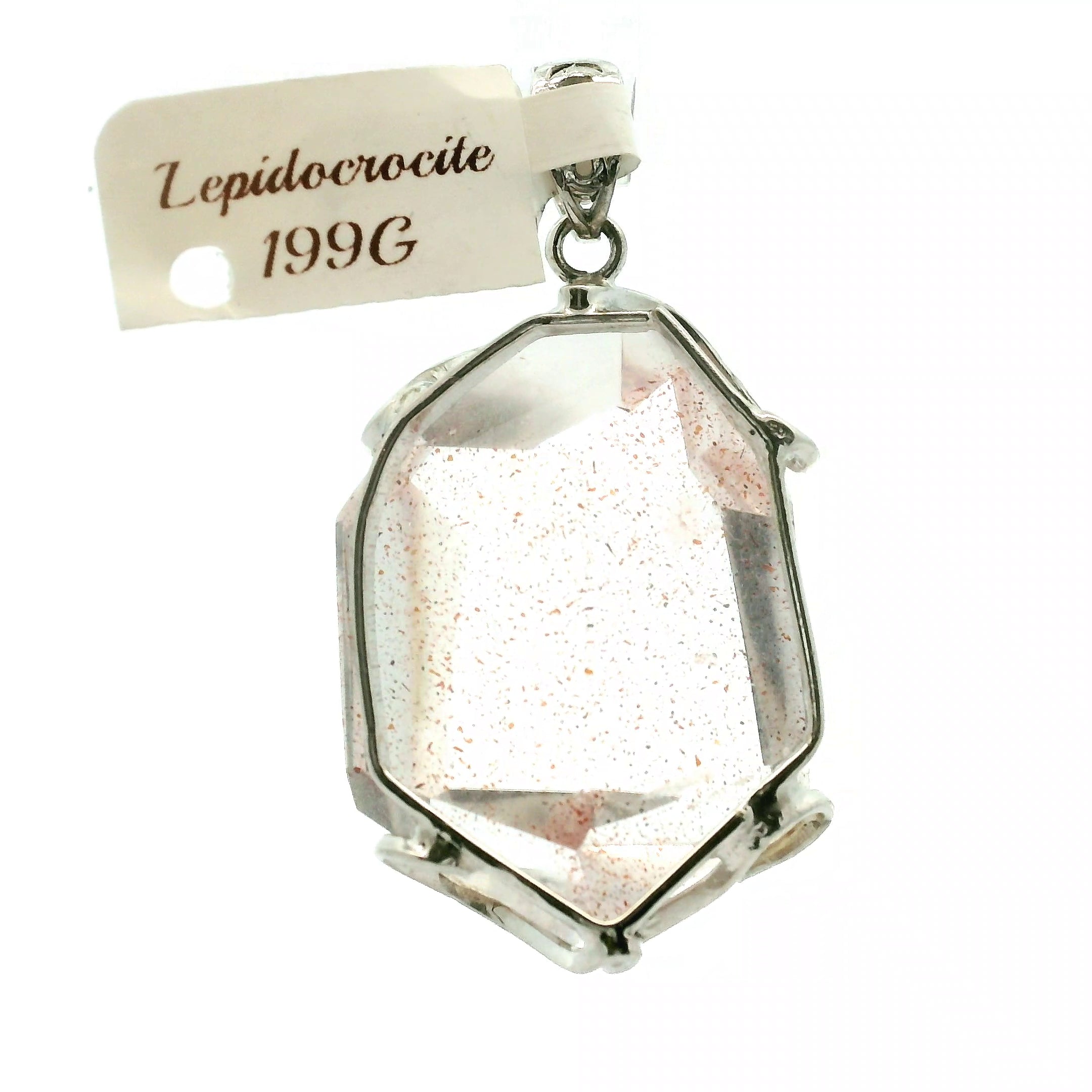 Lepidocrocite in Quartz Pendant .925 Silver for Harmonizing Relationships and Emotional Healing