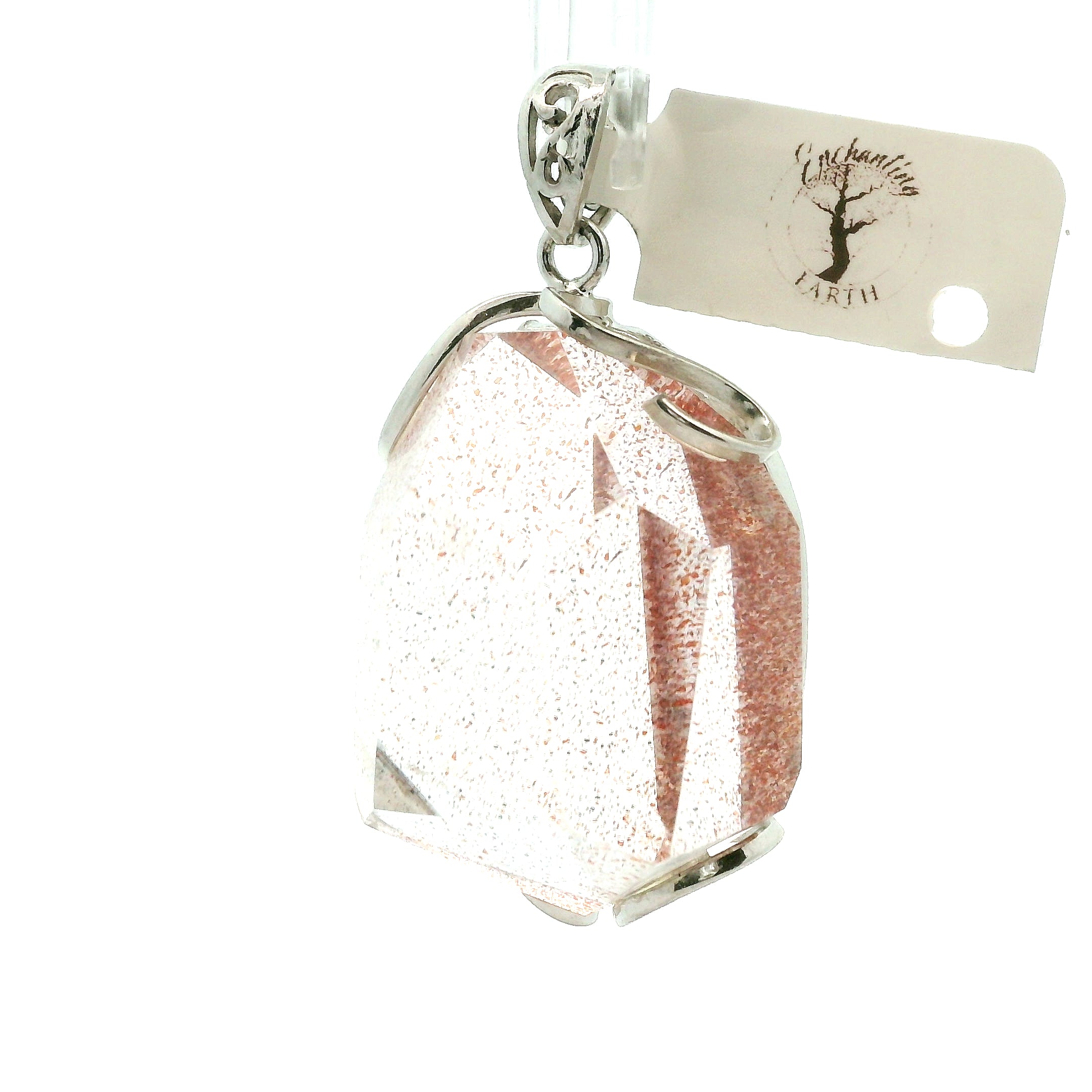 Lepidocrocite in Quartz Pendant .925 Silver for Harmonizing Relationships and Emotional Healing