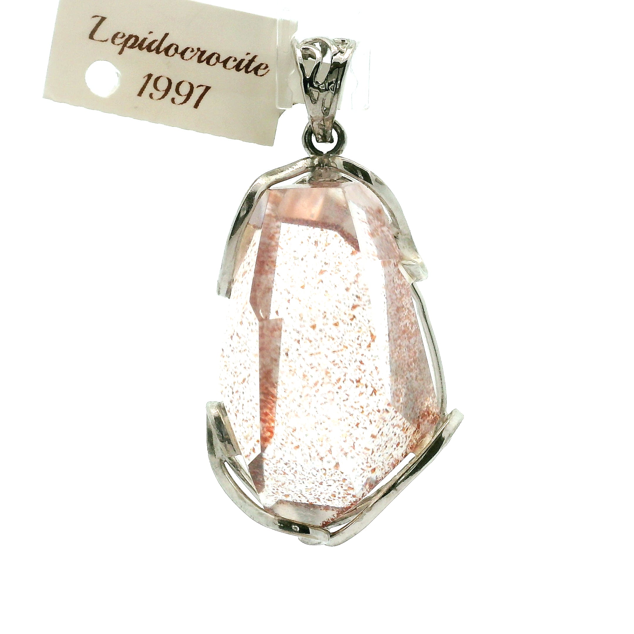 Lepidocrocite in Quartz Pendant .925 Silver for Harmonizing Relationships and Emotional Healing