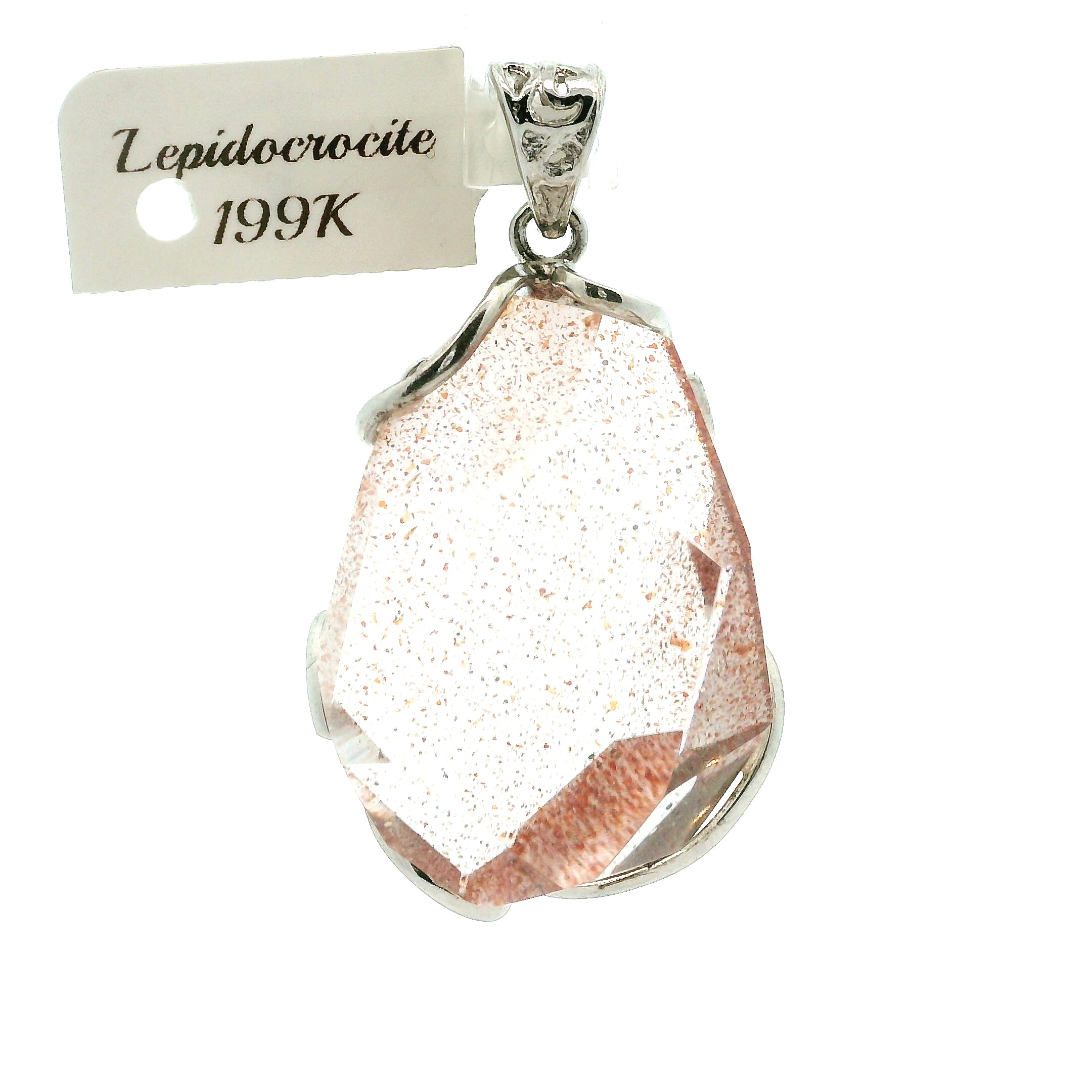 Lepidocrocite in Quartz Pendant .925 Silver for Harmonizing Relationships and Emotional Healing