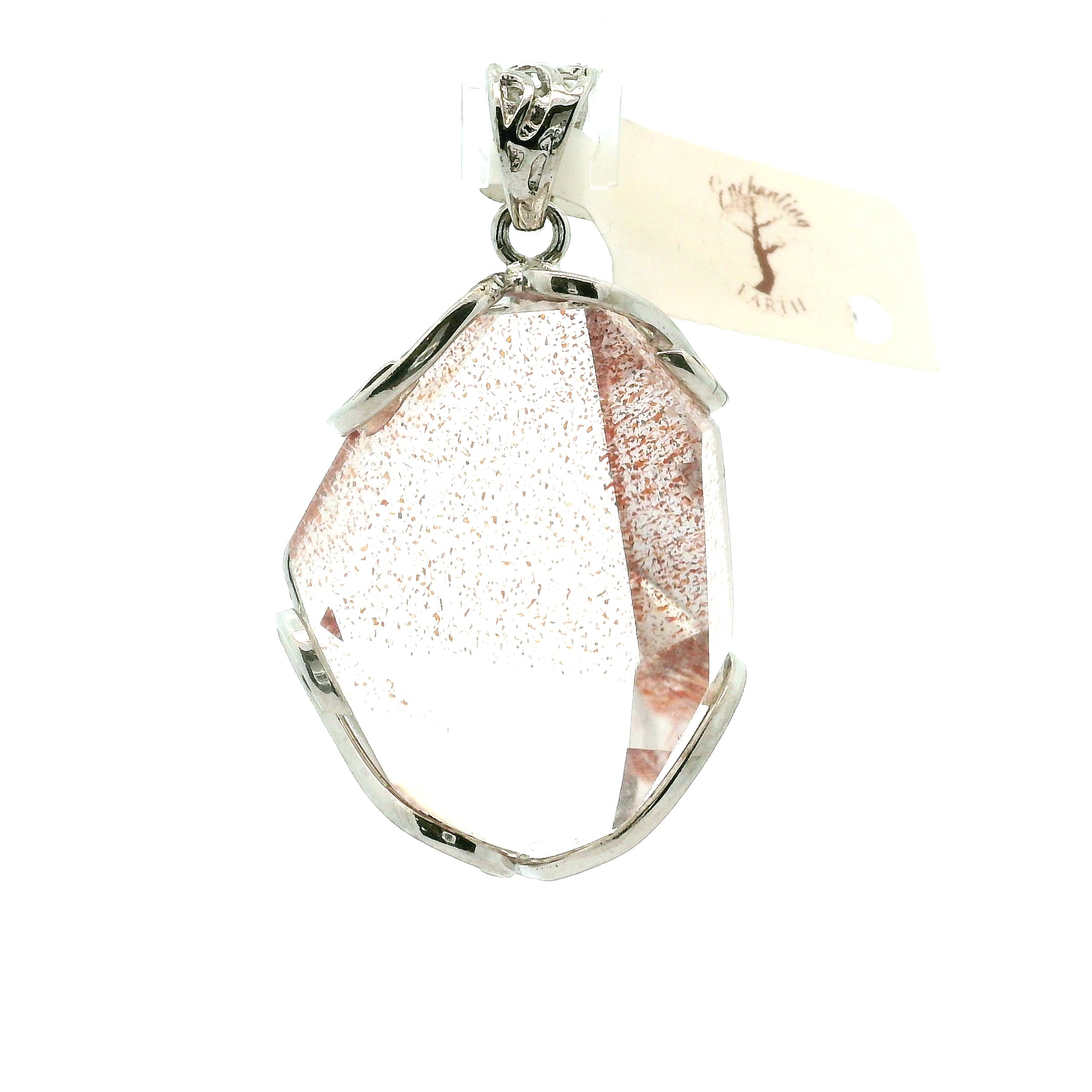 Lepidocrocite in Quartz Pendant .925 Silver for Harmonizing Relationships and Emotional Healing