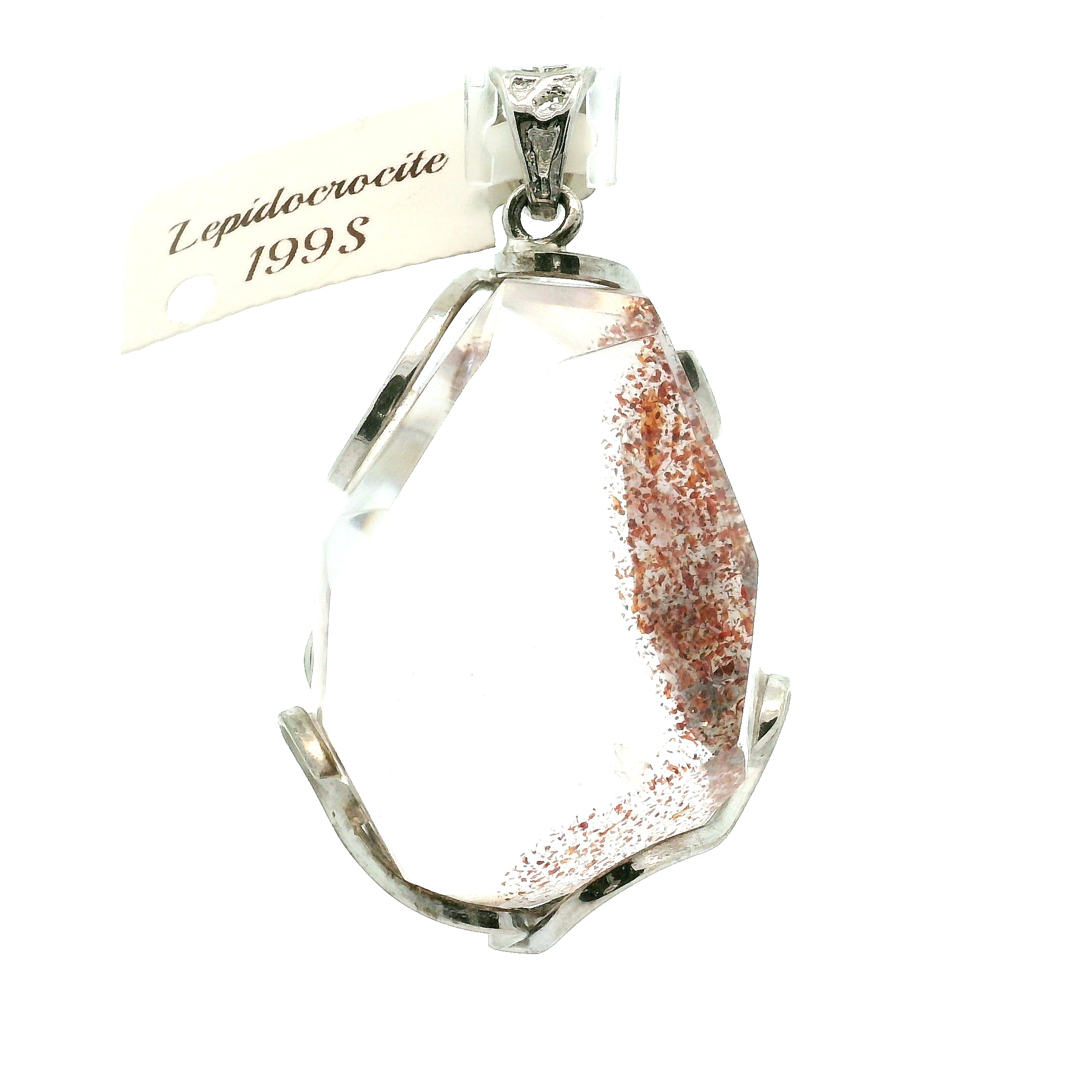 Lepidocrocite in Quartz Pendant .925 Silver for Harmonizing Relationships and Emotional Healing