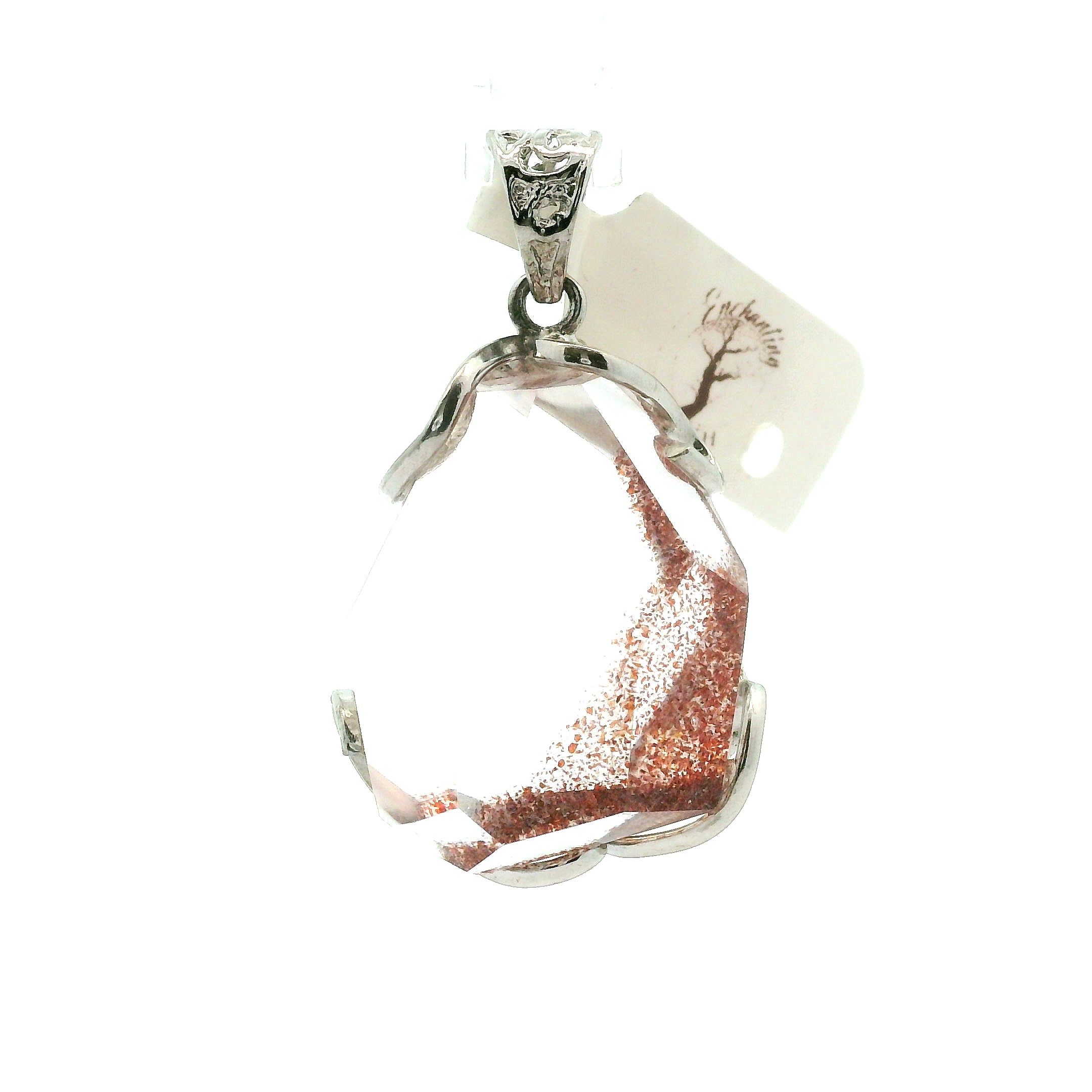 Lepidocrocite in Quartz Pendant .925 Silver for Harmonizing Relationships and Emotional Healing