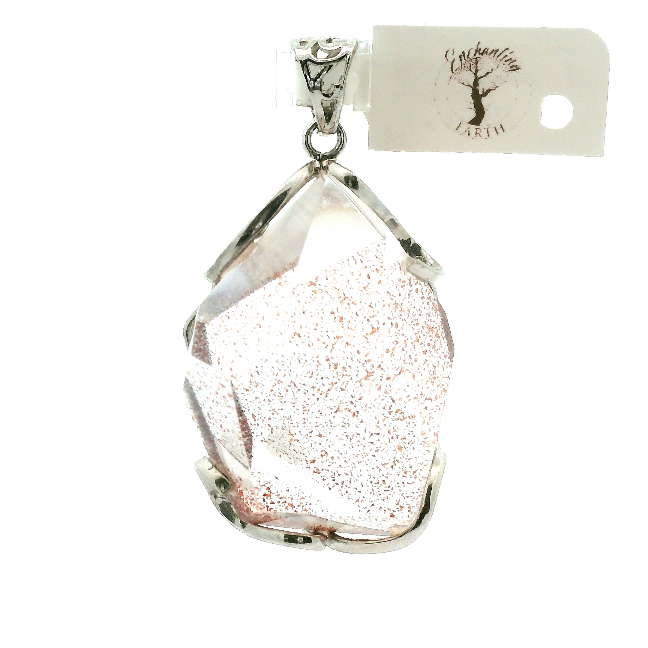 Lepidocrocite in Quartz Pendant .925 Silver for Harmonizing Relationships and Emotional Healing
