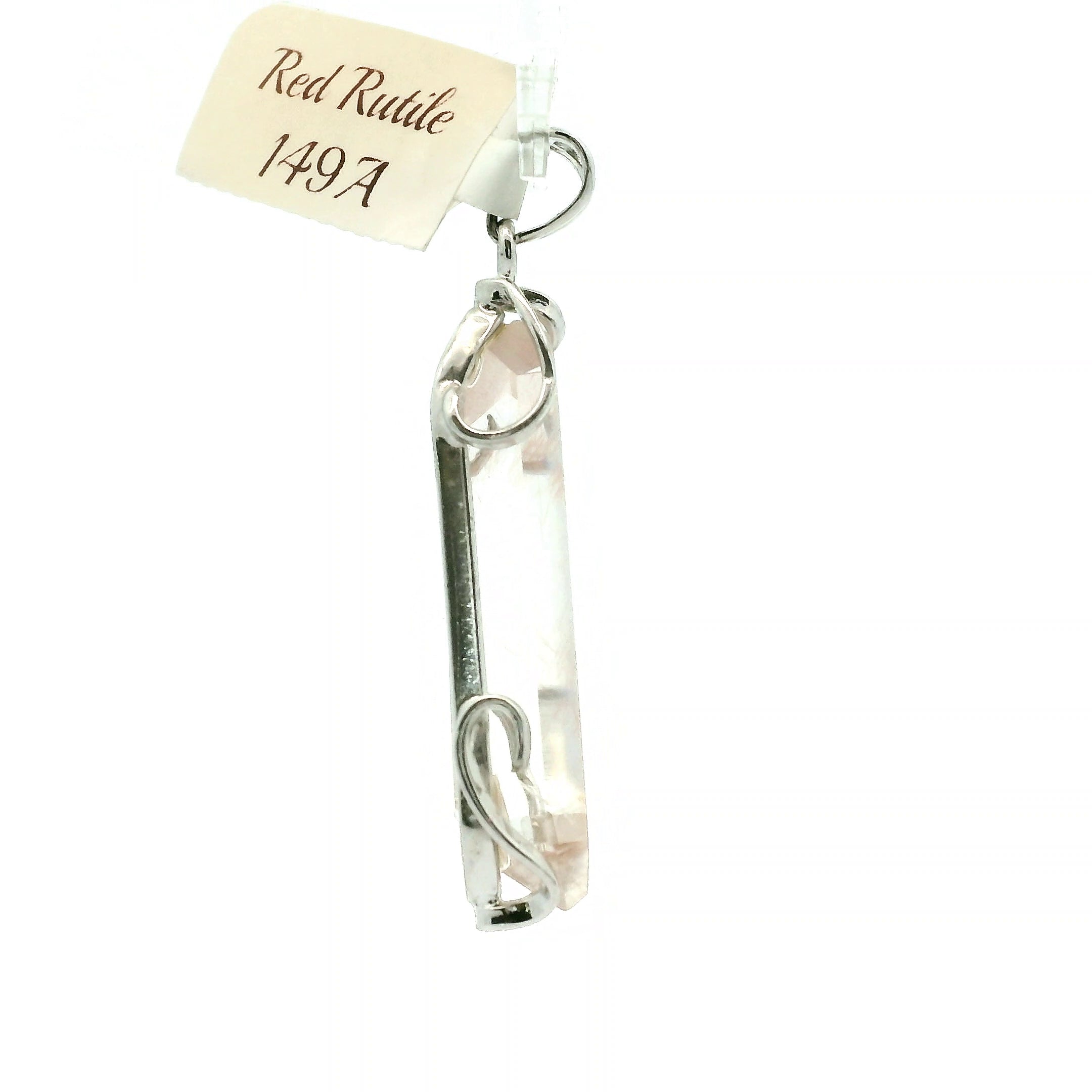 Red Rutile in Quartz Pendant 925 Silver for Manifestation, Life Force Energy and Renewal