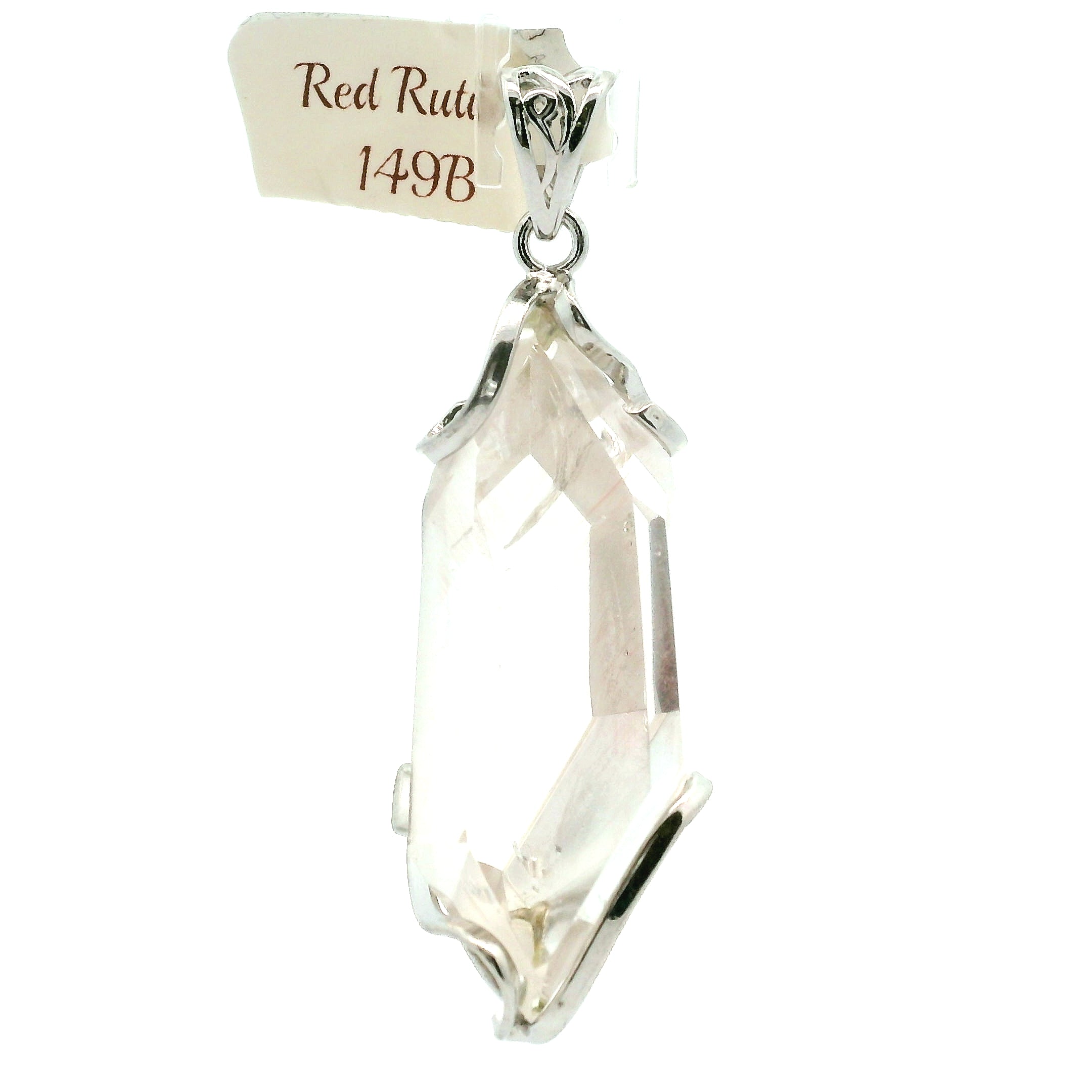 Red Rutile in Quartz Pendant 925 Silver for Manifestation, Life Force Energy and Renewal