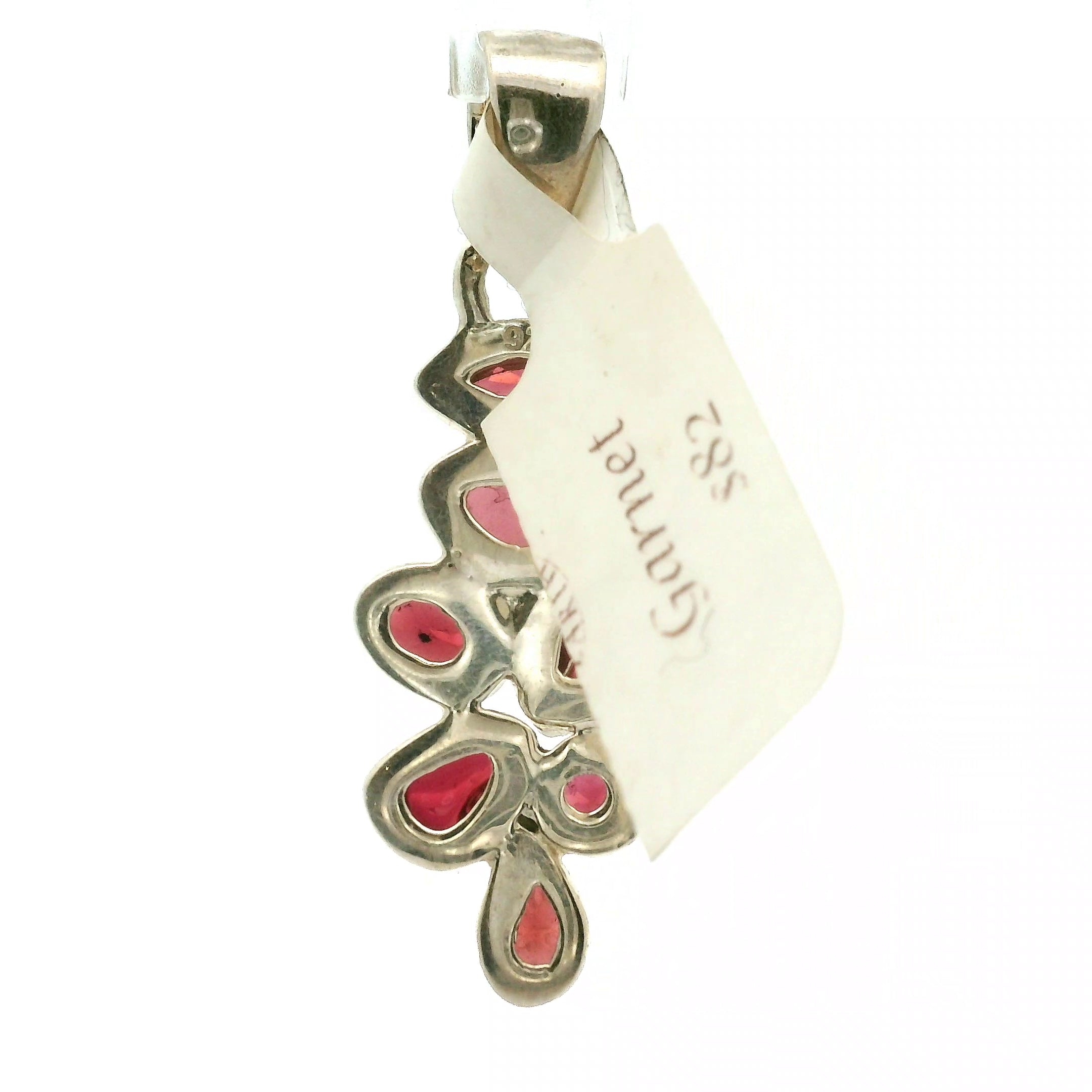 Multi-Stone Garnet Pendant .925 Silver for Health, Grounding and Strength