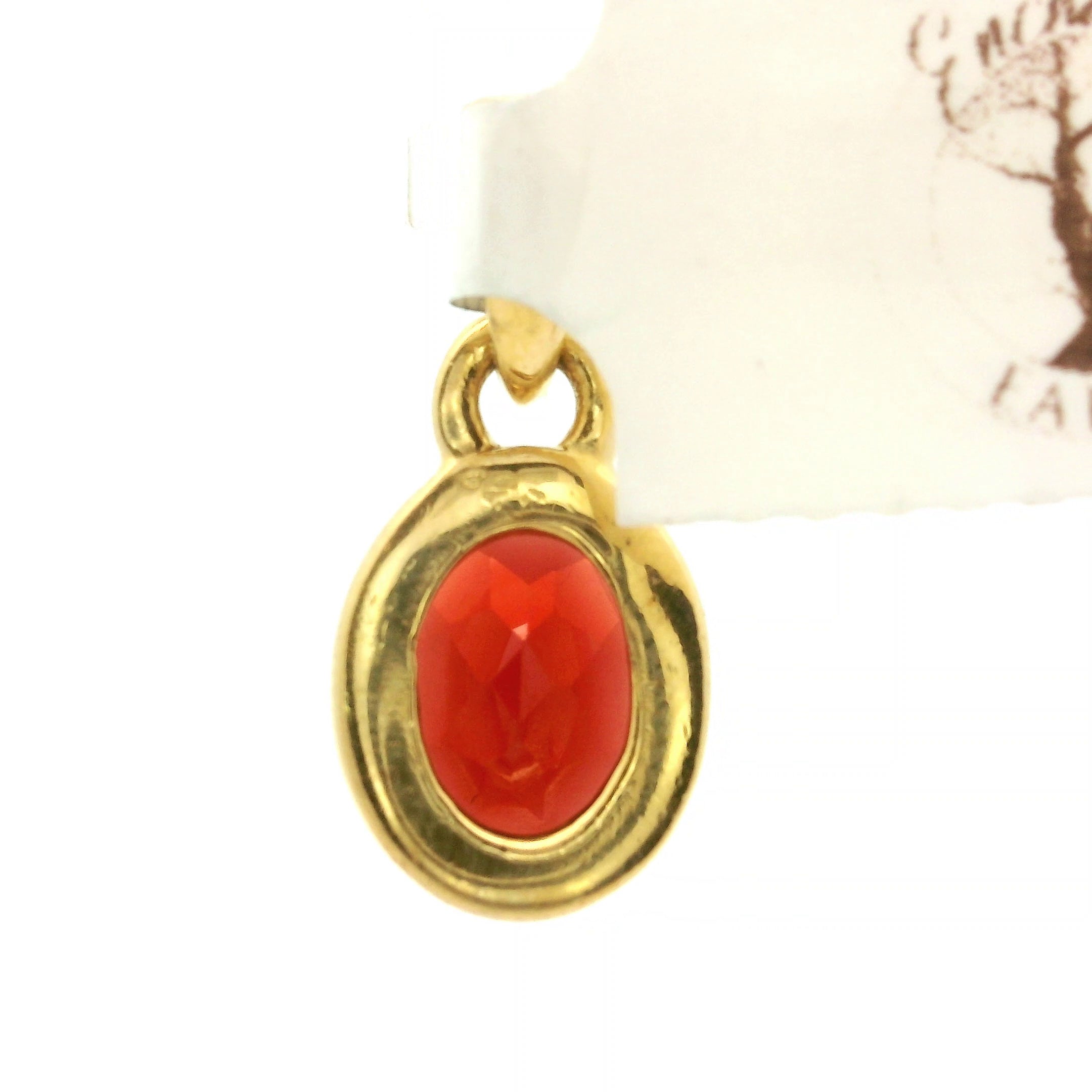 Garnet Pendant Gold Plated .925 Silver for Health, Grounding and Strength