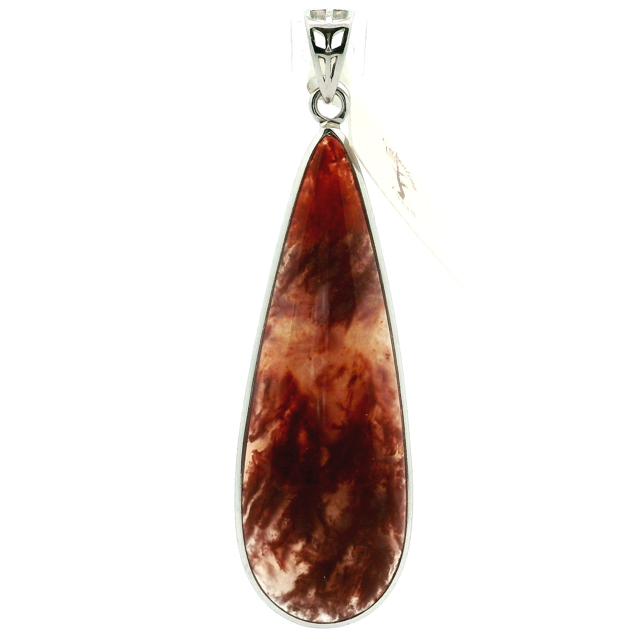 Red Flame Agate Pendant 925 Silver for Passion, Vitality and Life Force Energy