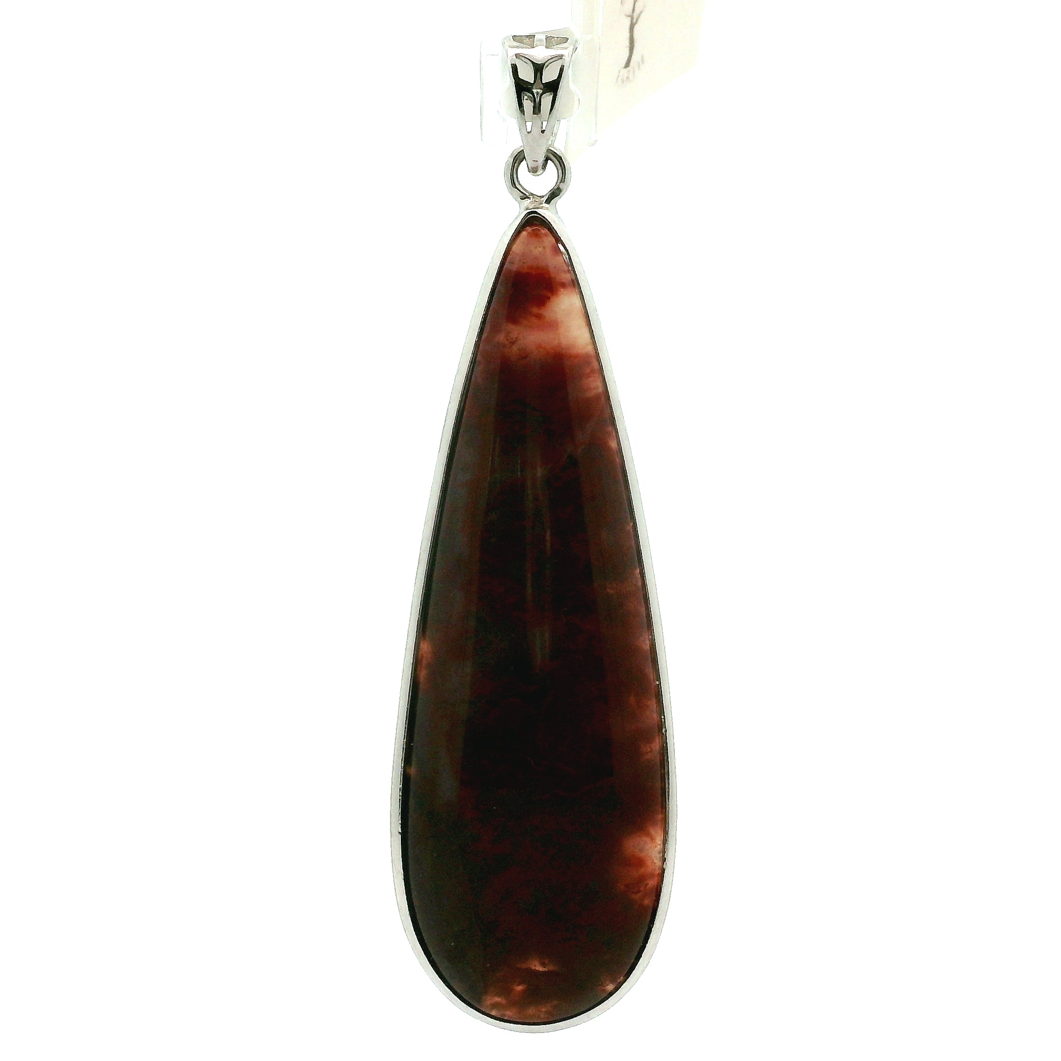 Red Flame Agate Pendant 925 Silver for Passion, Vitality and Life Force Energy