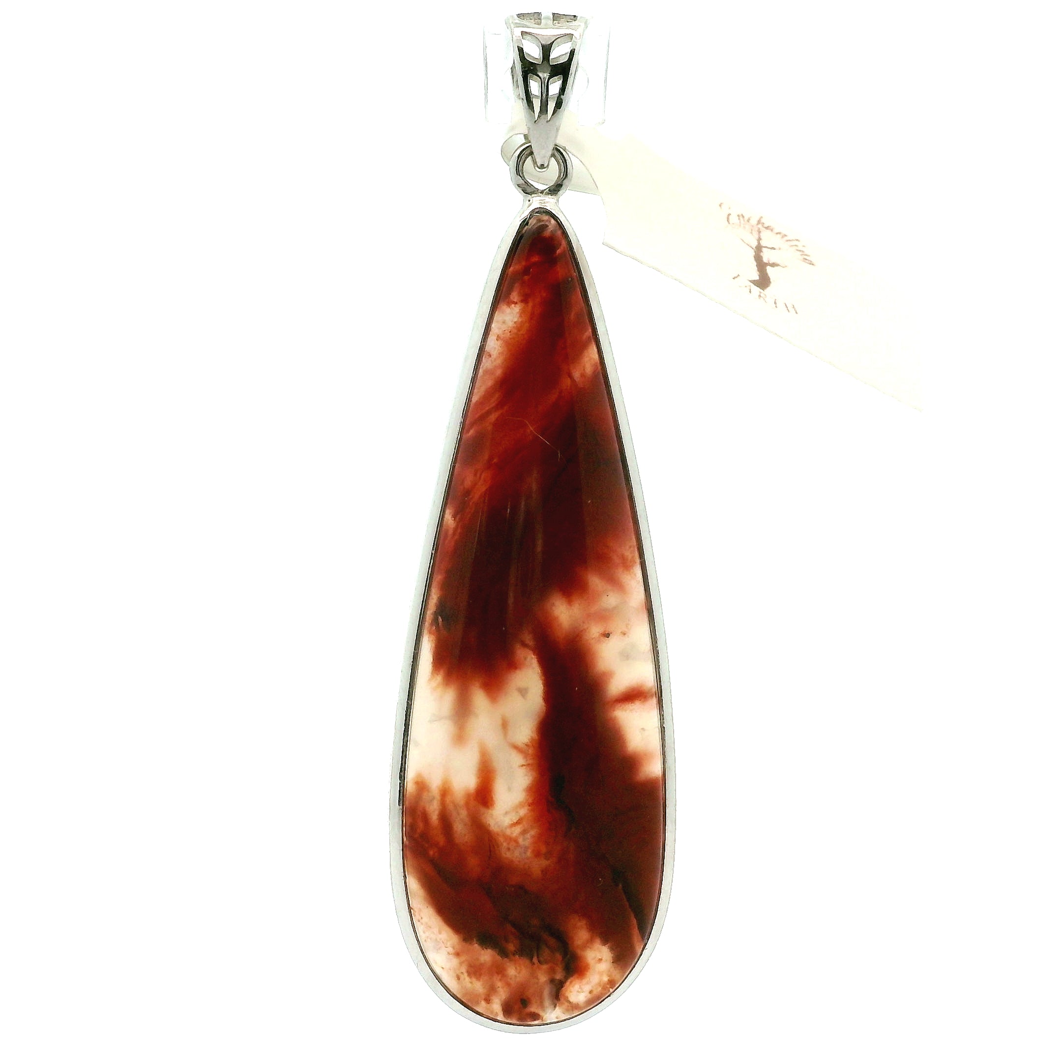 Red Flame Agate Pendant 925 Silver for Passion, Vitality and Life Force Energy