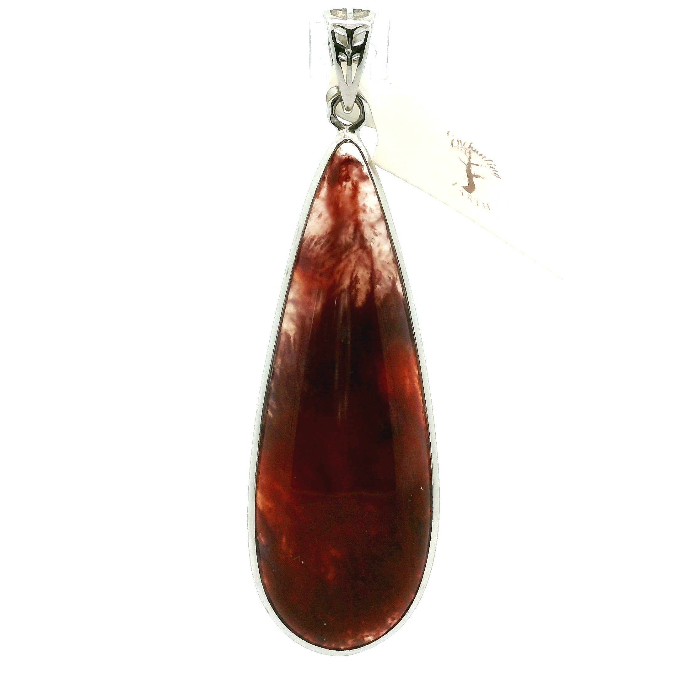 Red Flame Agate Pendant 925 Silver for Passion, Vitality and Life Force Energy