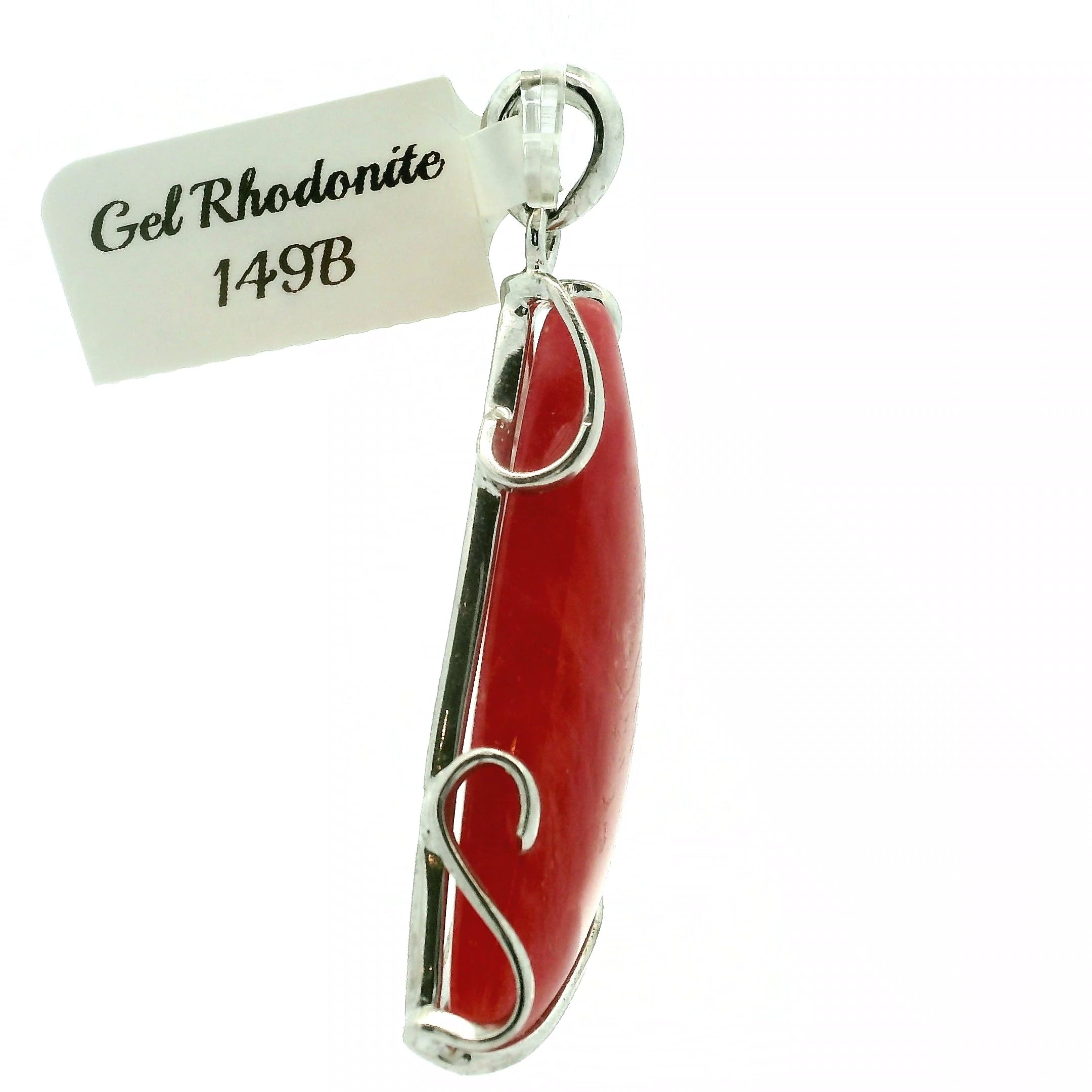 Gel Rhodonite Pendant .925 Silver for Heart Healing and Opening your Heart to Love