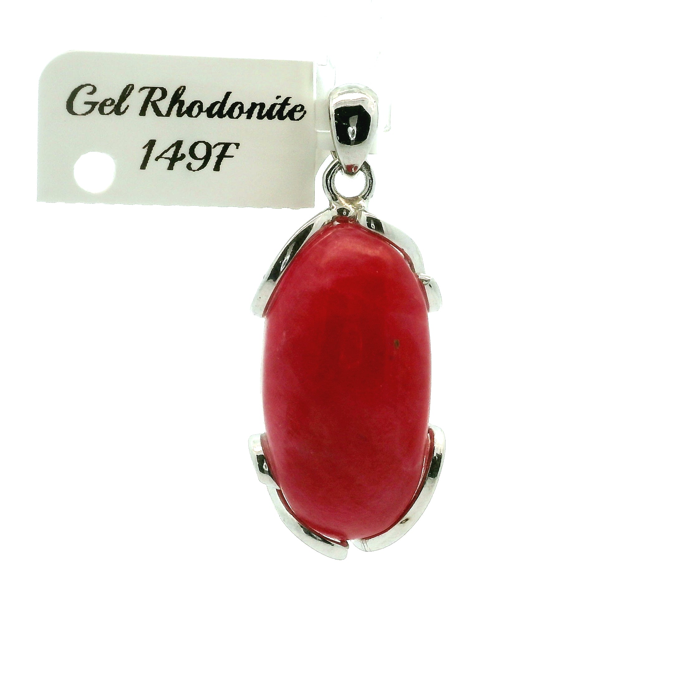 Gel Rhodonite Pendant .925 Silver for Heart Healing and Opening your Heart to Love