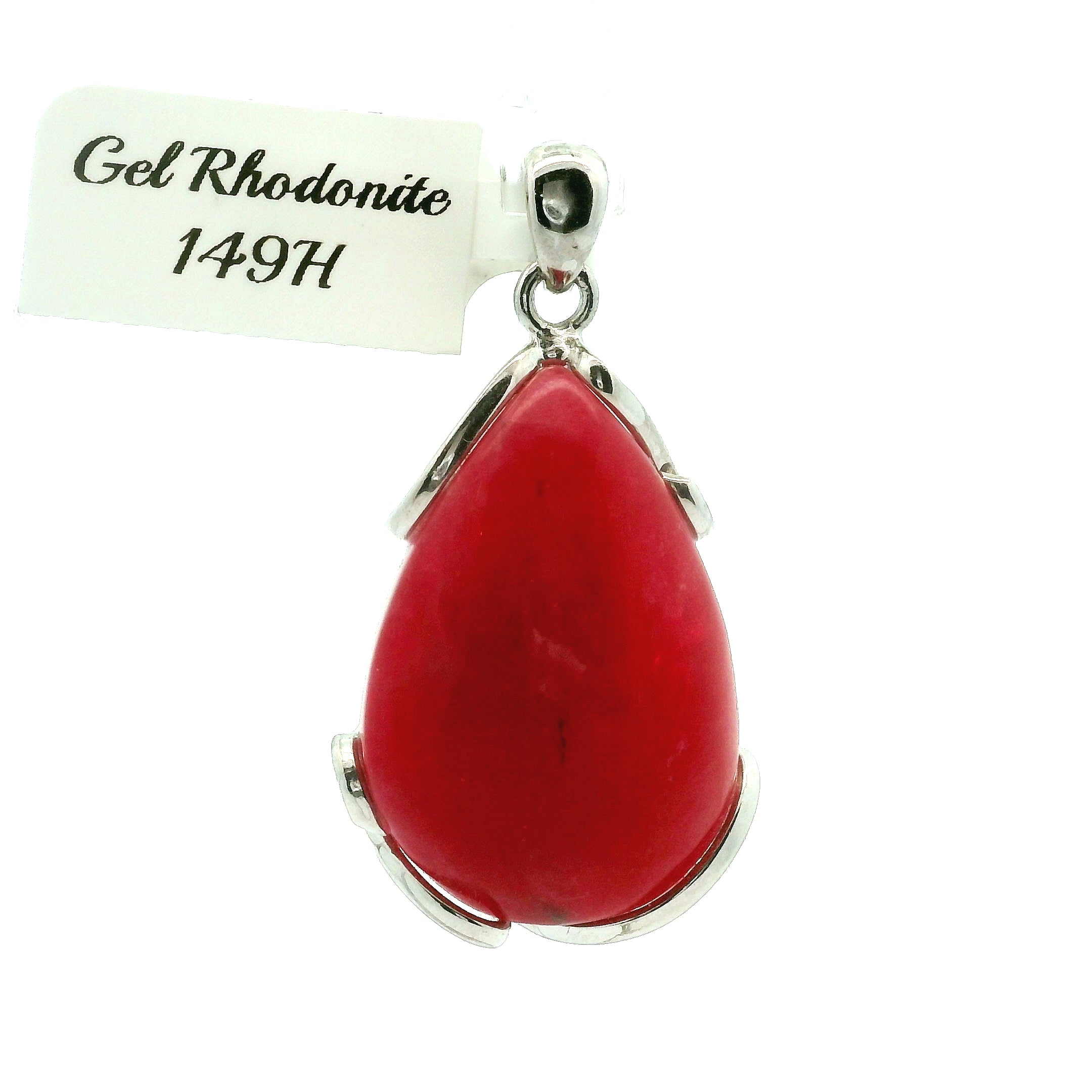 Gel Rhodonite Pendant .925 Silver for Heart Healing and Opening your Heart to Love