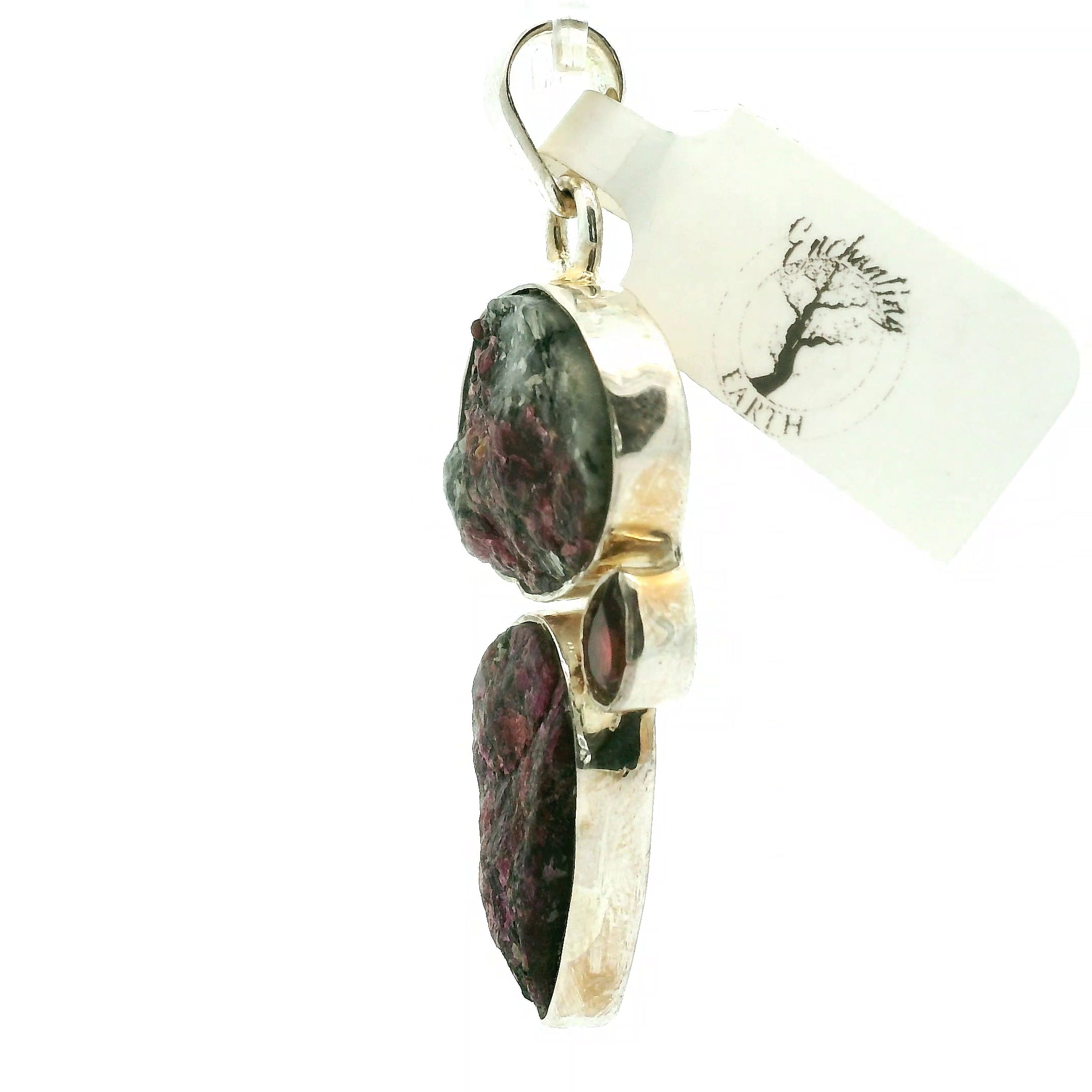 Eudialyte with Garnet Pendant .925 Silver for Manifesting the Desires of Your Heart
