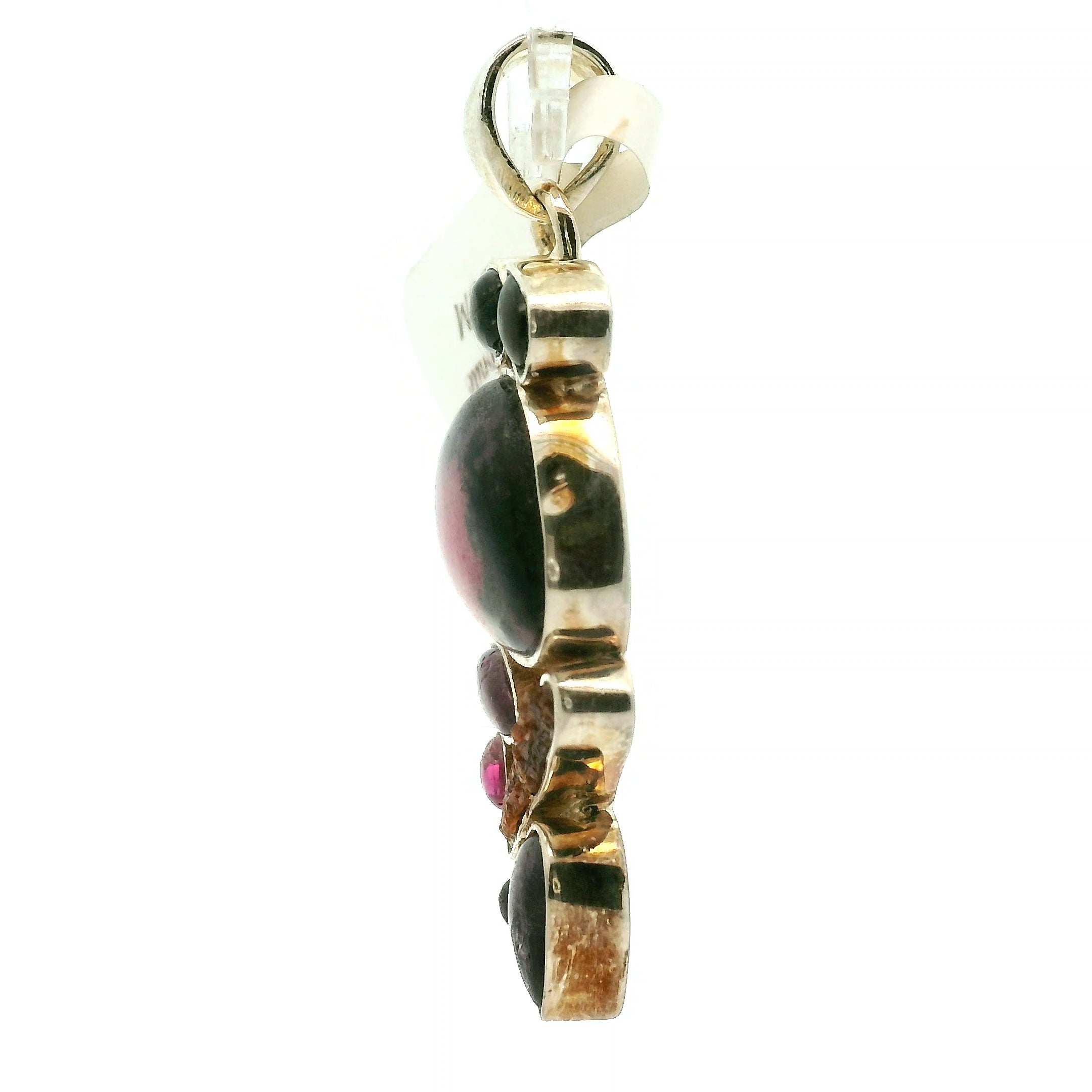 Rhodonite Multi-Stone Pendant .925 Sterling Silver for Attracting Love, Harmonizing Relationships and Knowing your Worth
