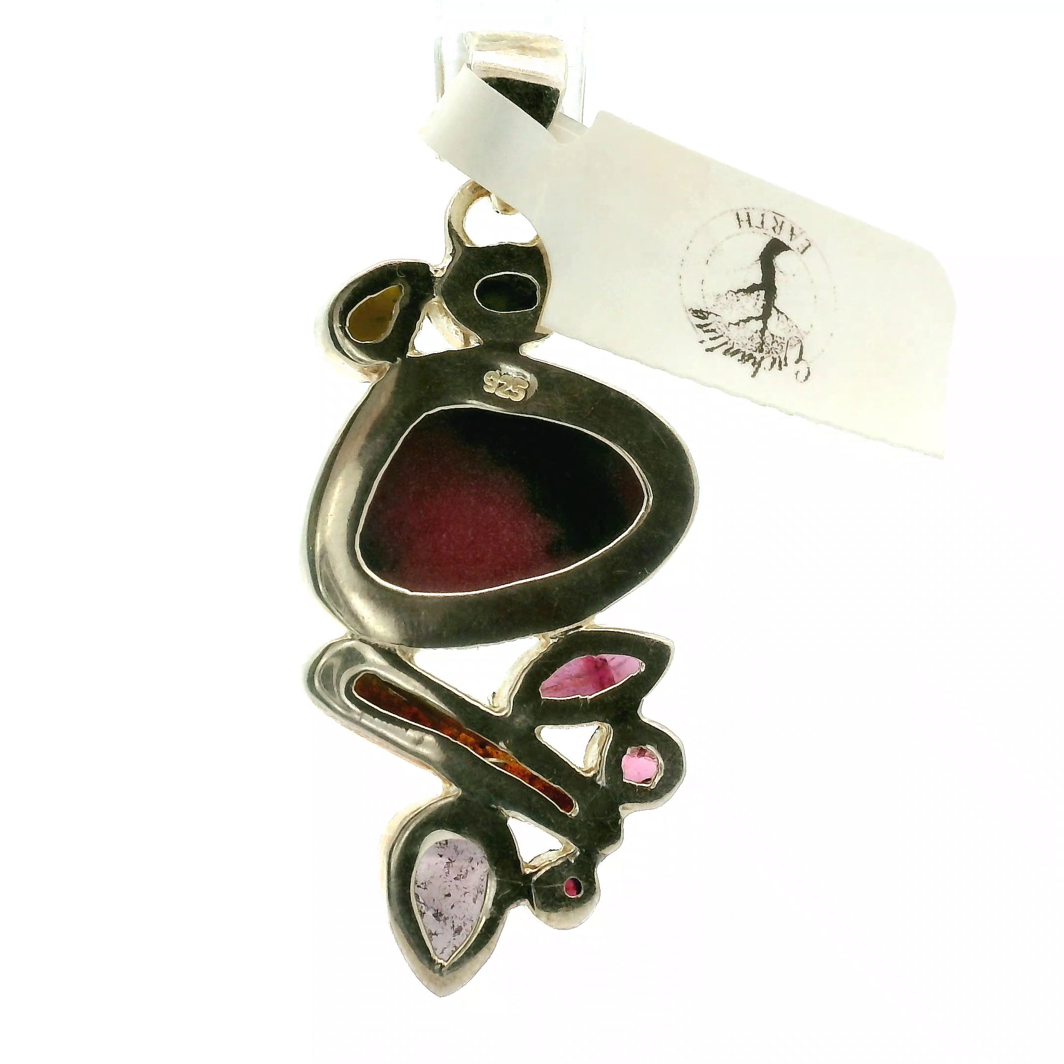 Rhodonite Multi-Stone Pendant .925 Sterling Silver for Attracting Love, Harmonizing Relationships and Knowing your Worth
