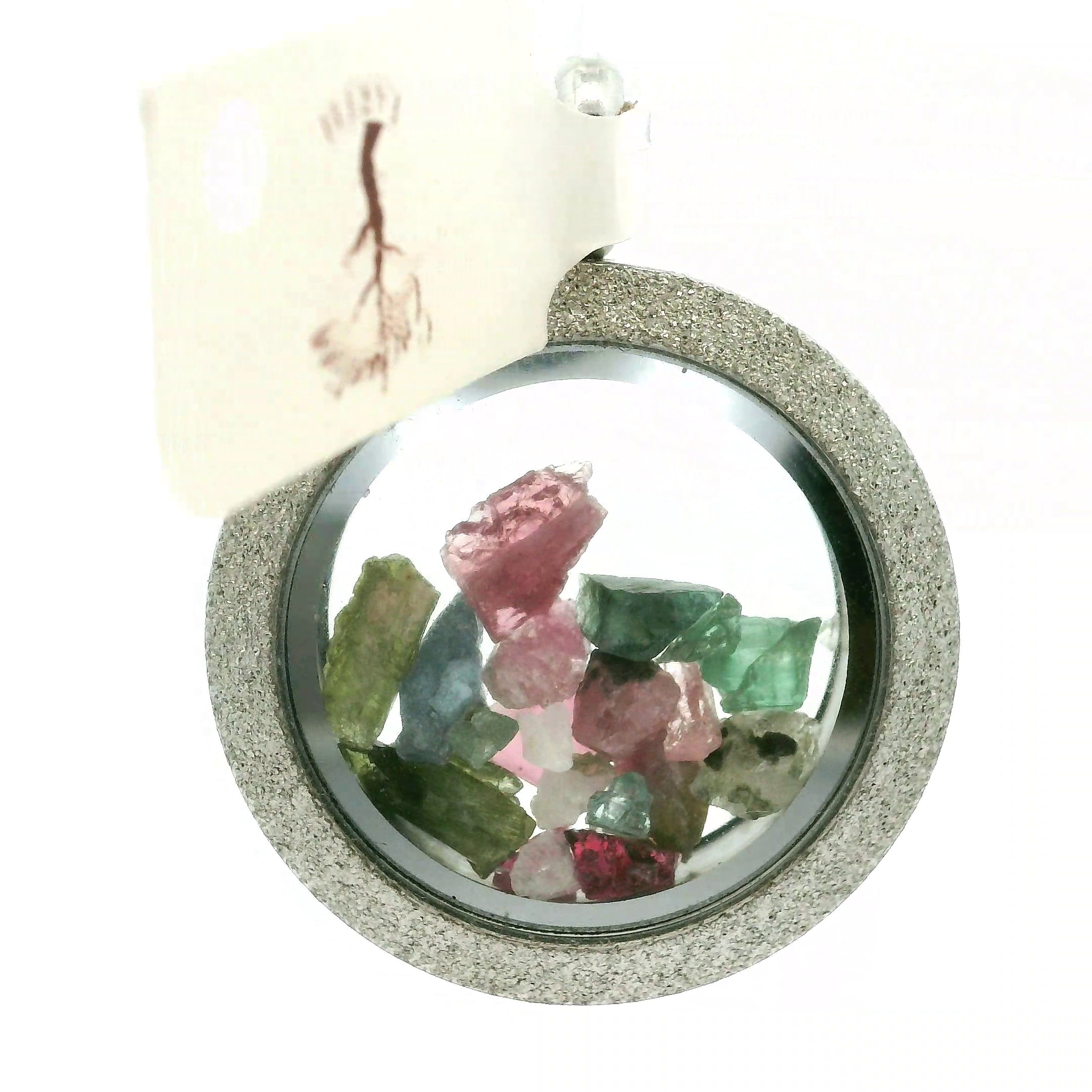 Watermelon Tourmaline Locket for Spiritual Evolution and Relationship Healing
