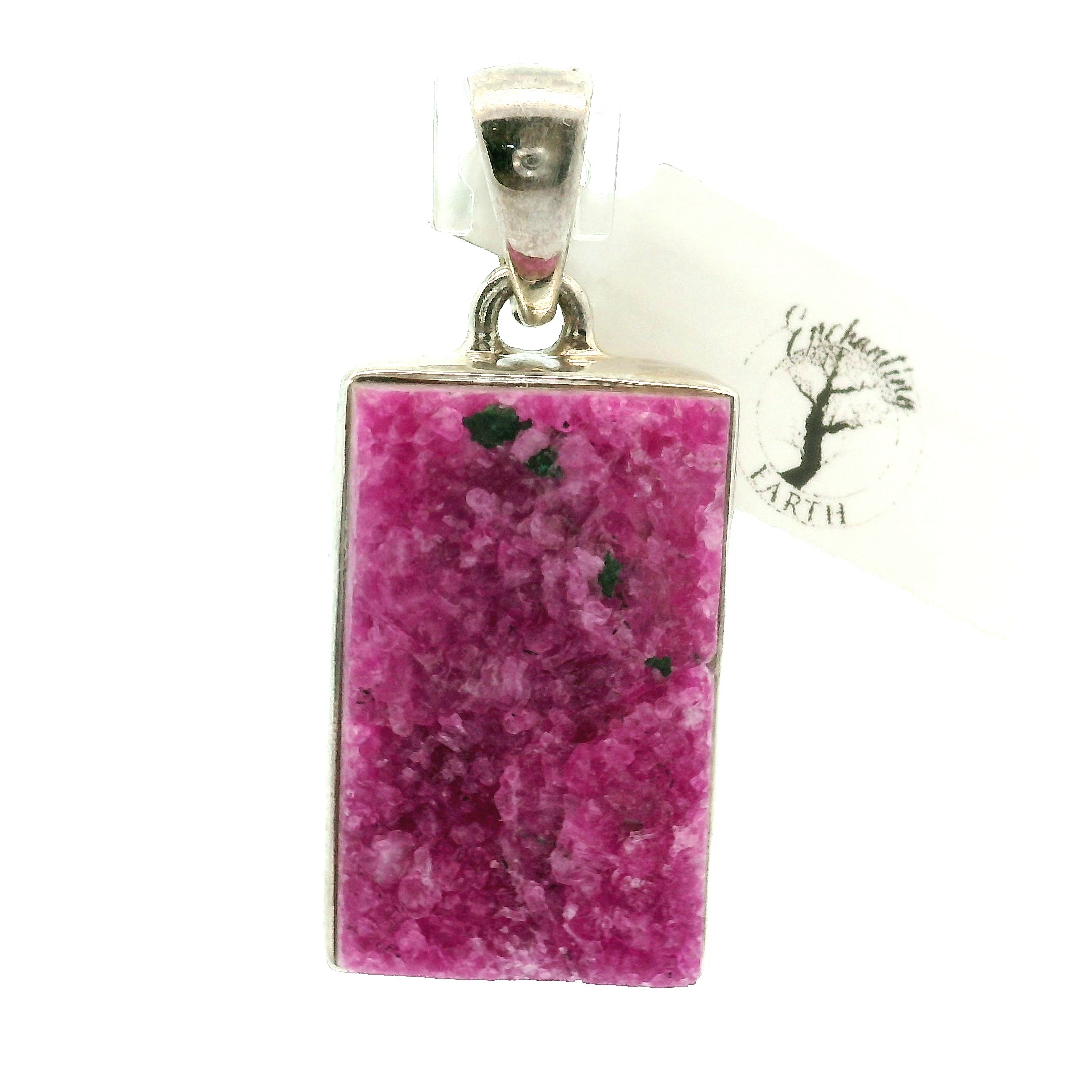 Cobalto Calcite Druzy Pendant .925 Silver for Compassion, Emotional Healing, Harmony and Forgiveness