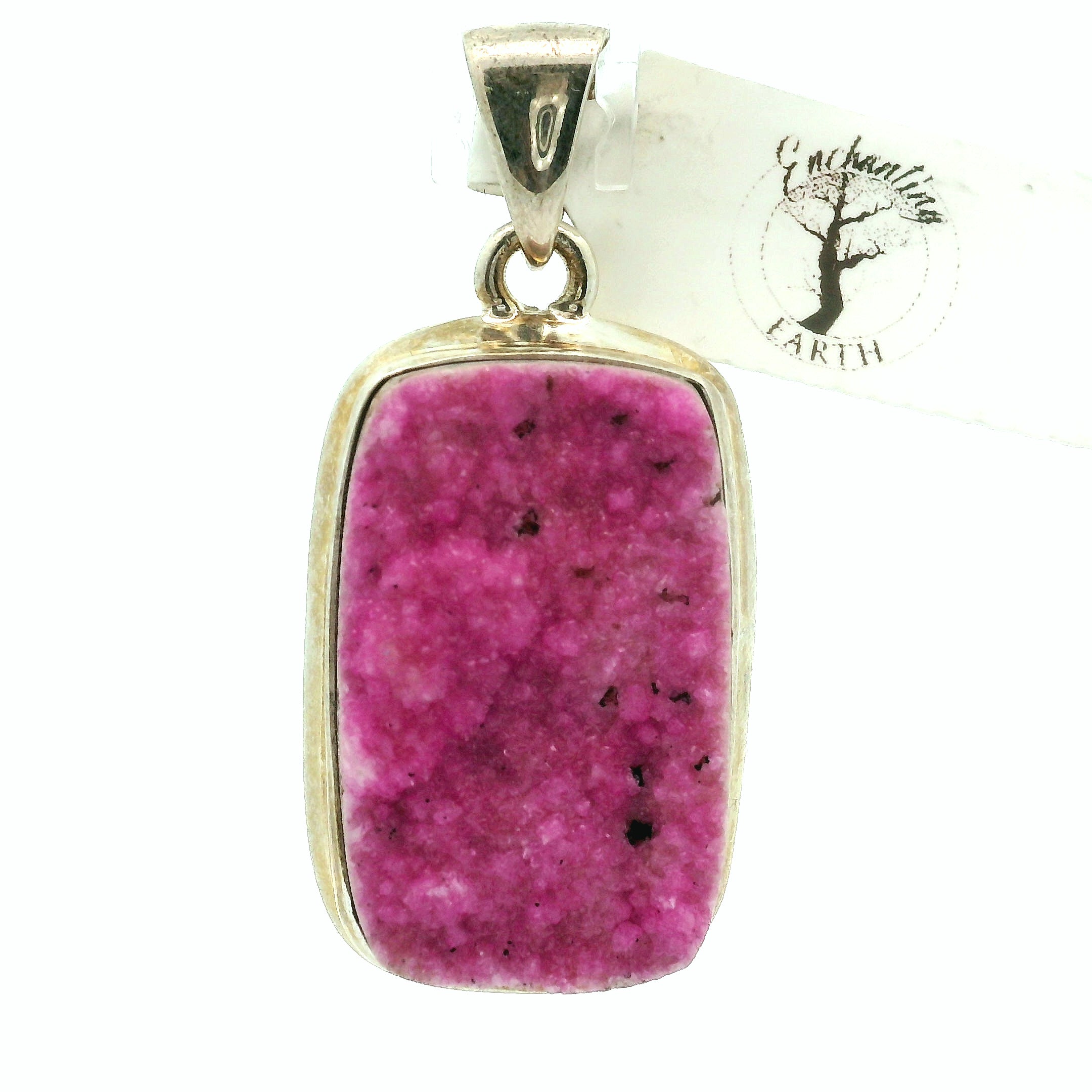 Cobalto Calcite Druzy Pendant .925 Silver for Compassion, Emotional Healing, Harmony and Forgiveness