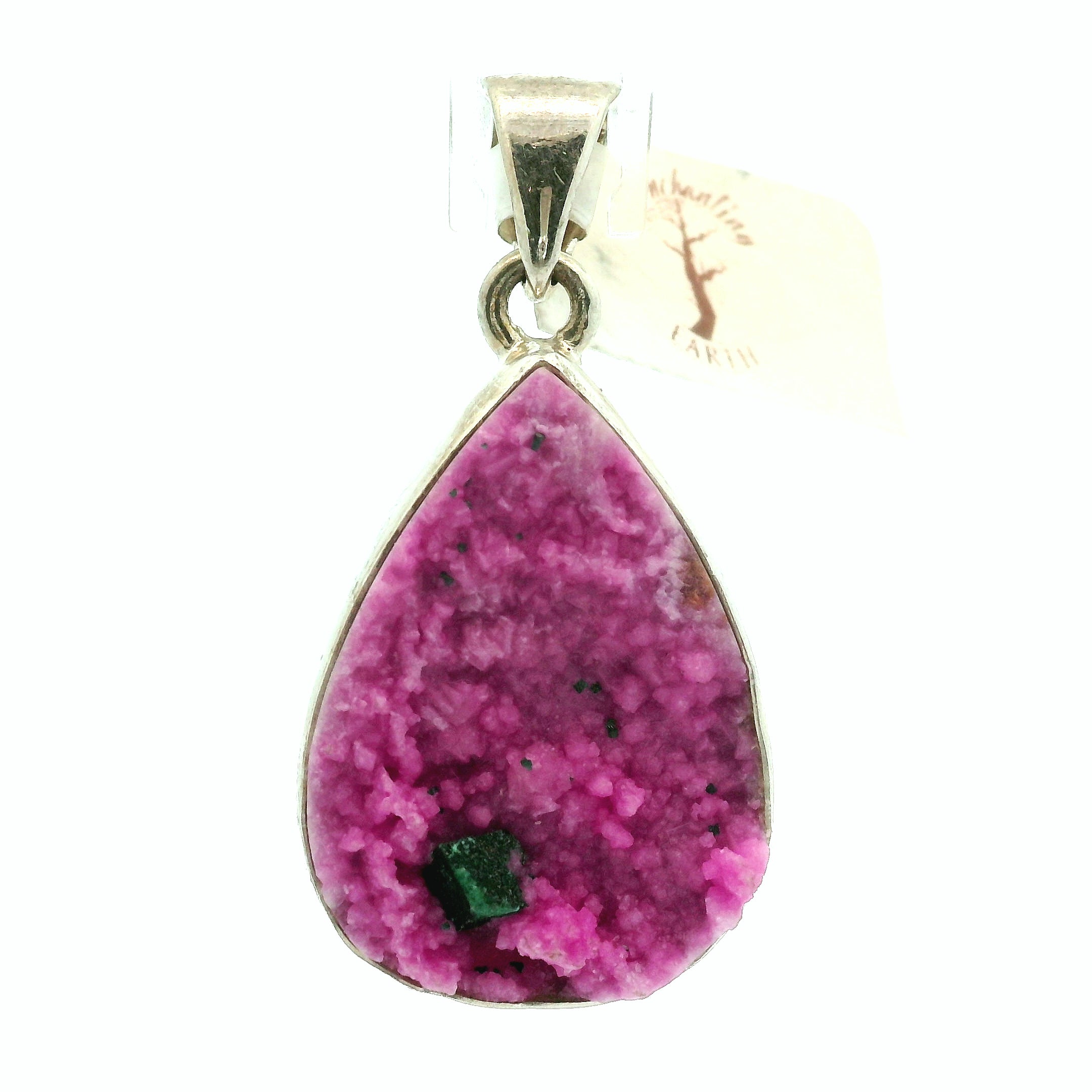 Cobalto Calcite Druzy Pendant .925 Silver for Compassion, Emotional Healing, Harmony and Forgiveness