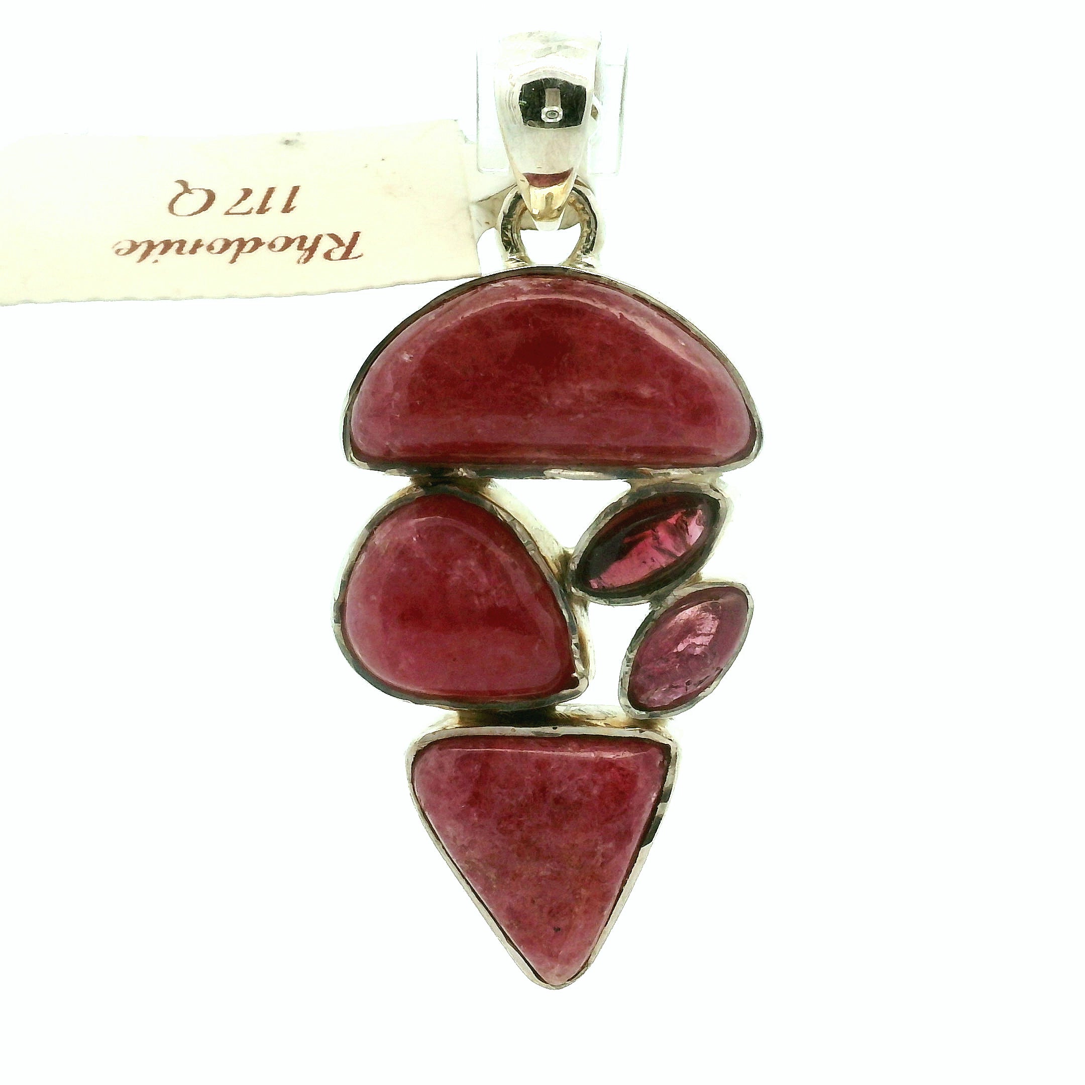 Rhodonite Multi-Stone Pendant .925 Sterling Silver for Attracting Love, Harmonizing Relationships and Knowing your Worth