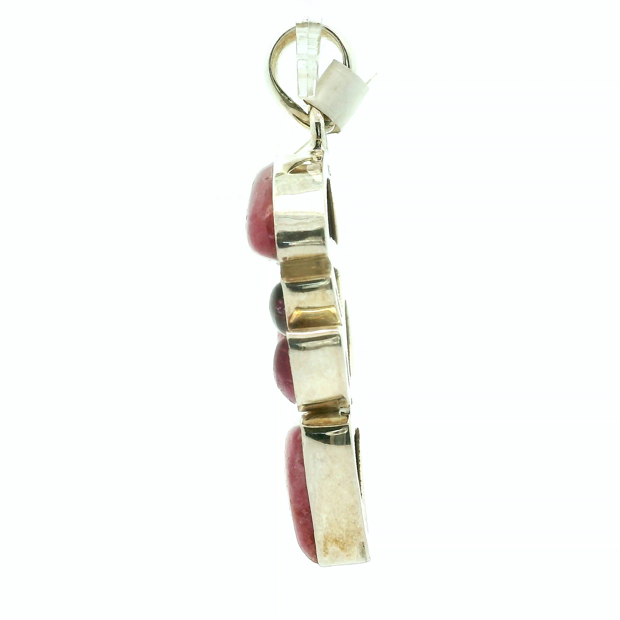 Rhodonite Multi-Stone Pendant .925 Sterling Silver for Attracting Love, Harmonizing Relationships and Knowing your Worth