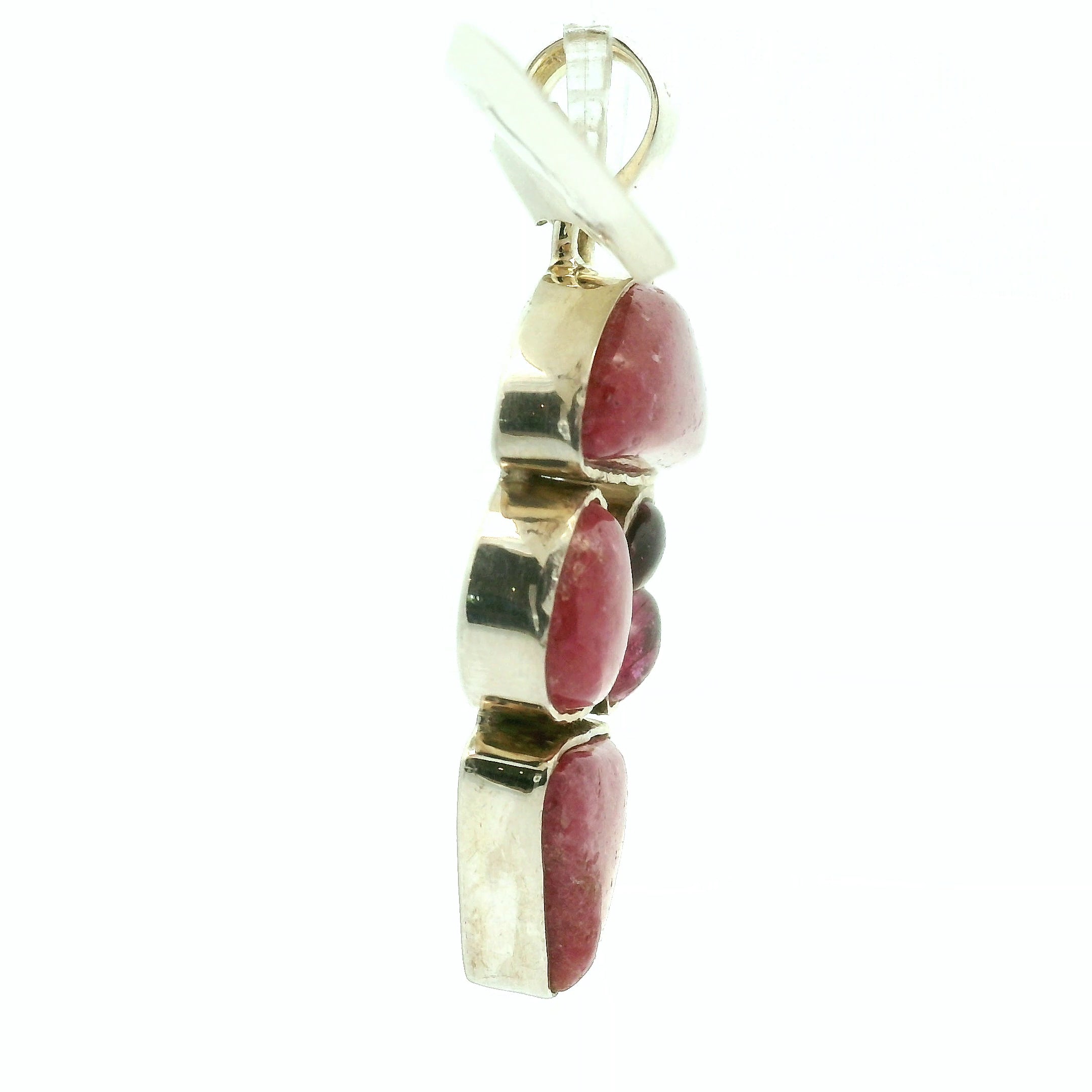 Rhodonite Multi-Stone Pendant .925 Sterling Silver for Attracting Love, Harmonizing Relationships and Knowing your Worth