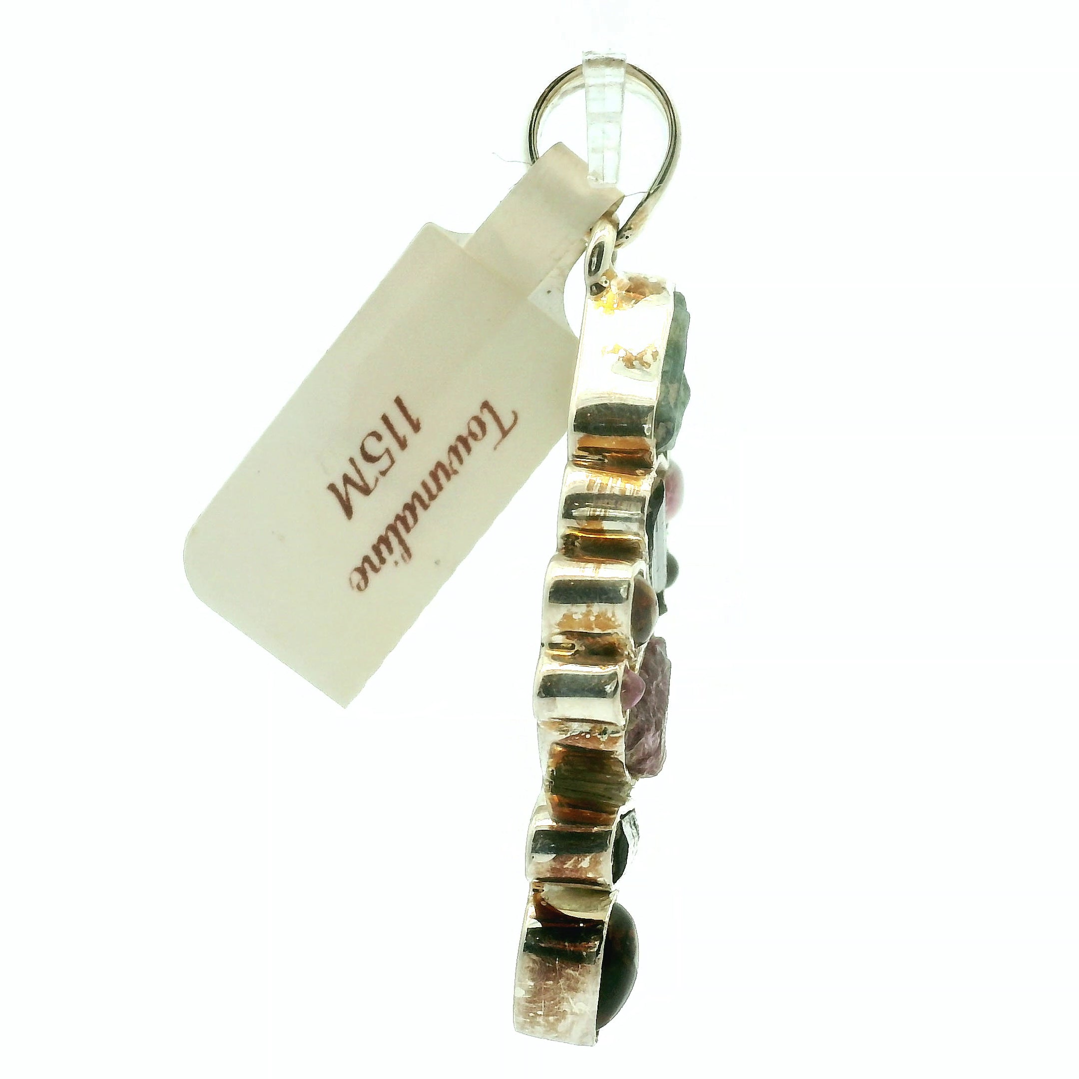 Tourmaline Multi-Stone Pendant .925 Silver for Energy Balancing and Creative Inspiration