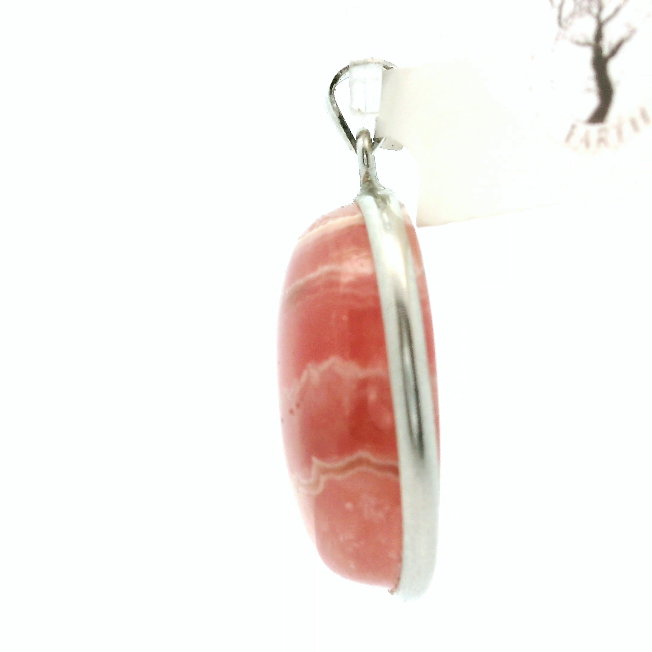 Rhodochrosite Pendant .925 Silver for Emotional and Trauma Healing