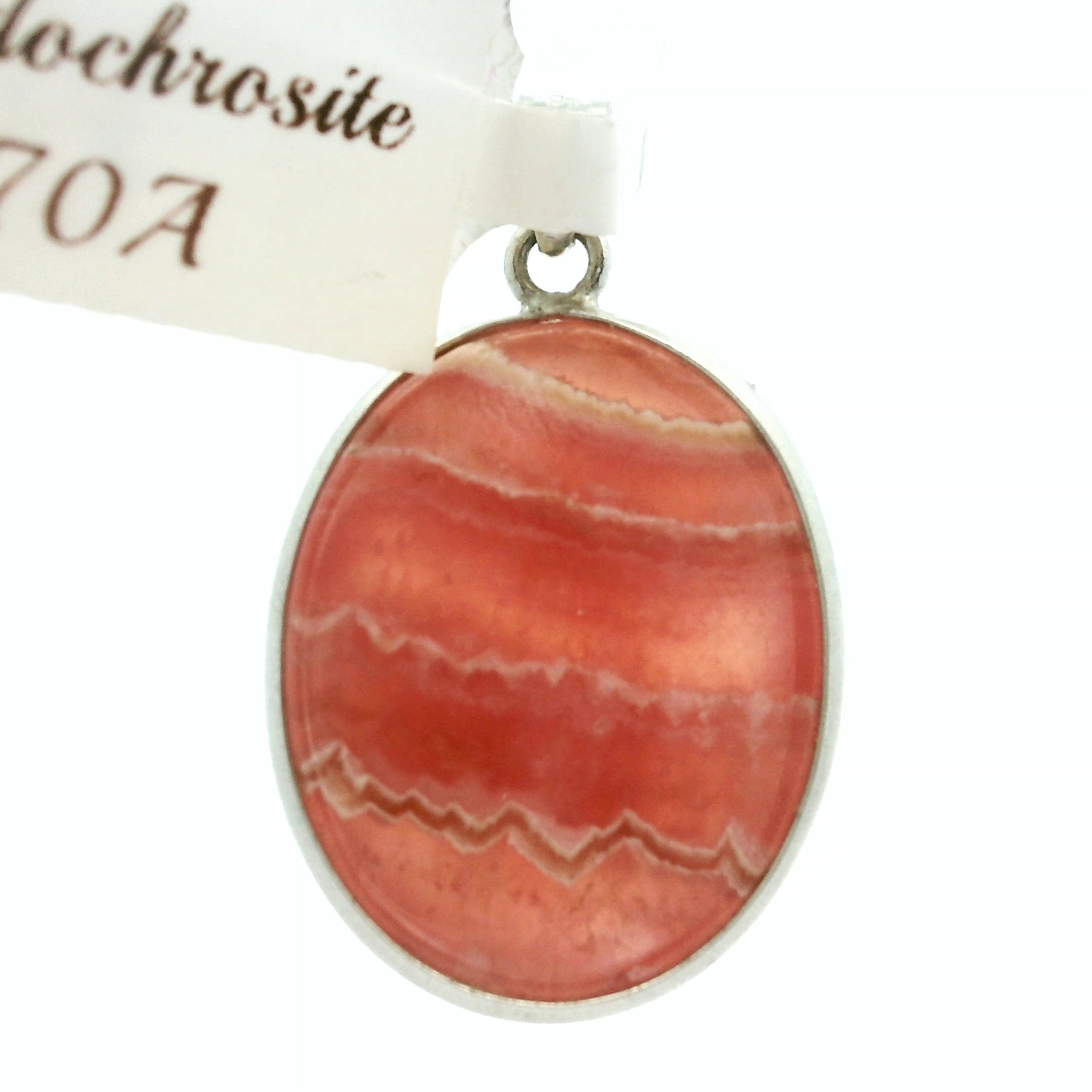 Rhodochrosite Pendant .925 Silver for Emotional and Trauma Healing