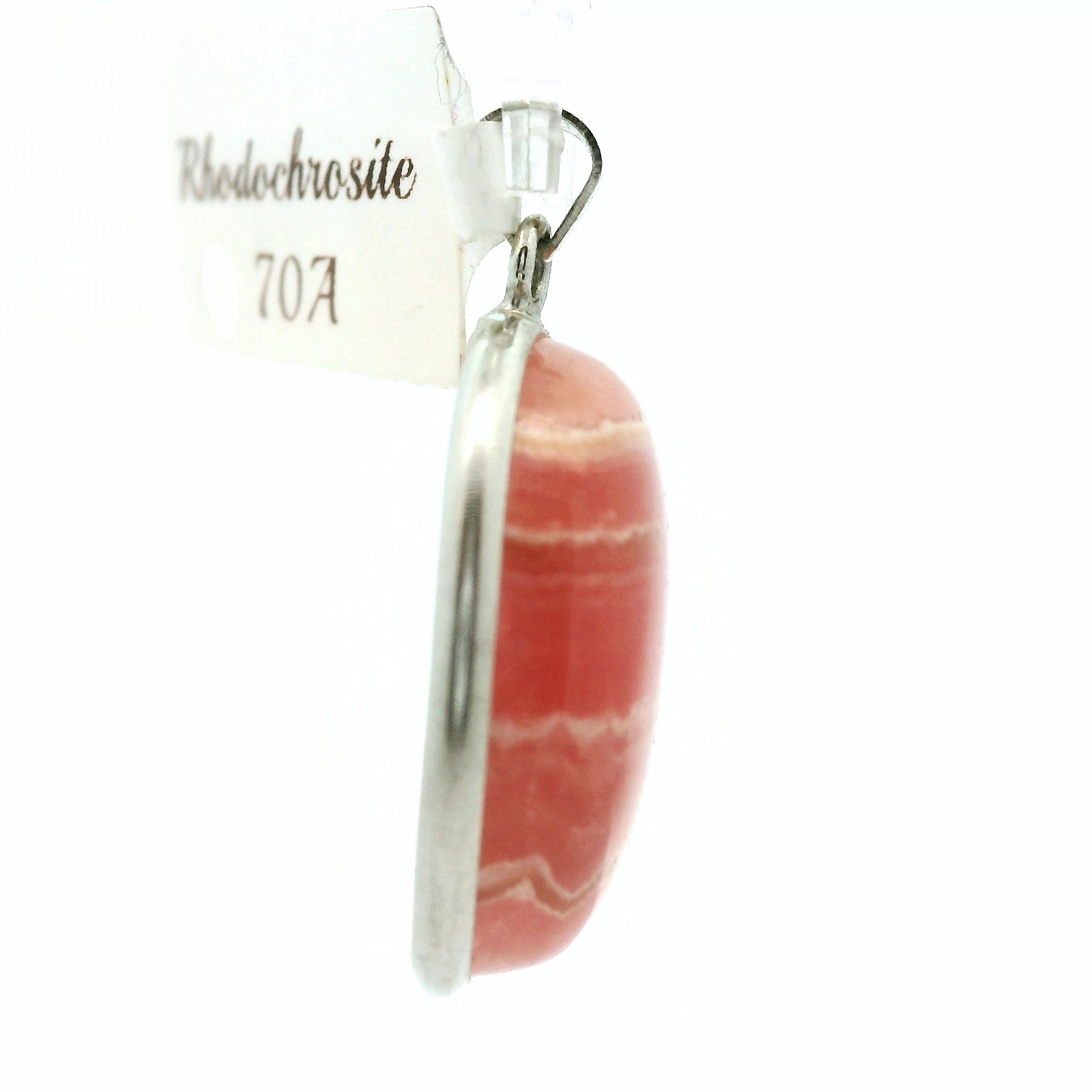 Rhodochrosite Pendant .925 Silver for Emotional and Trauma Healing