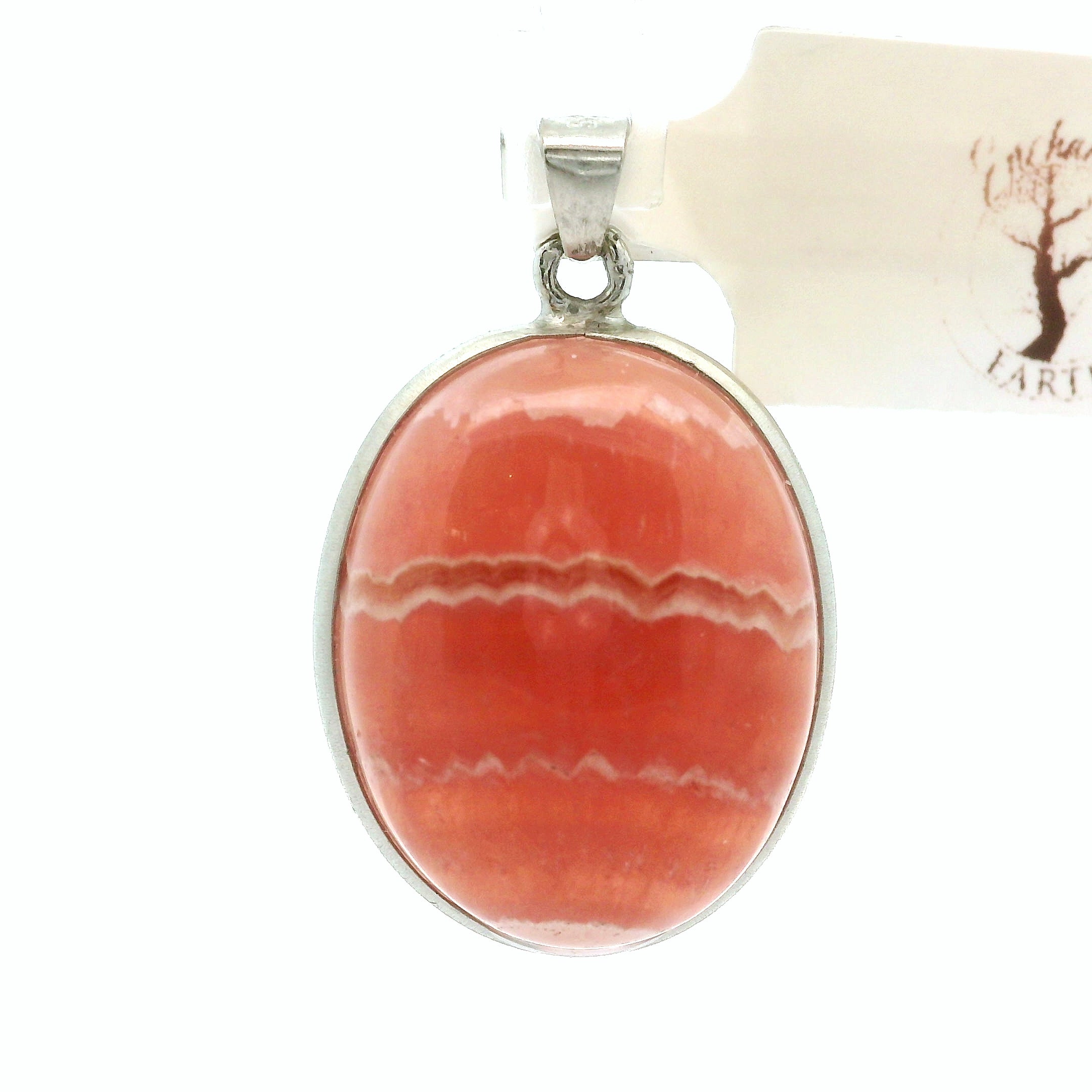 Rhodochrosite Pendant .925 Silver for Emotional and Trauma Healing