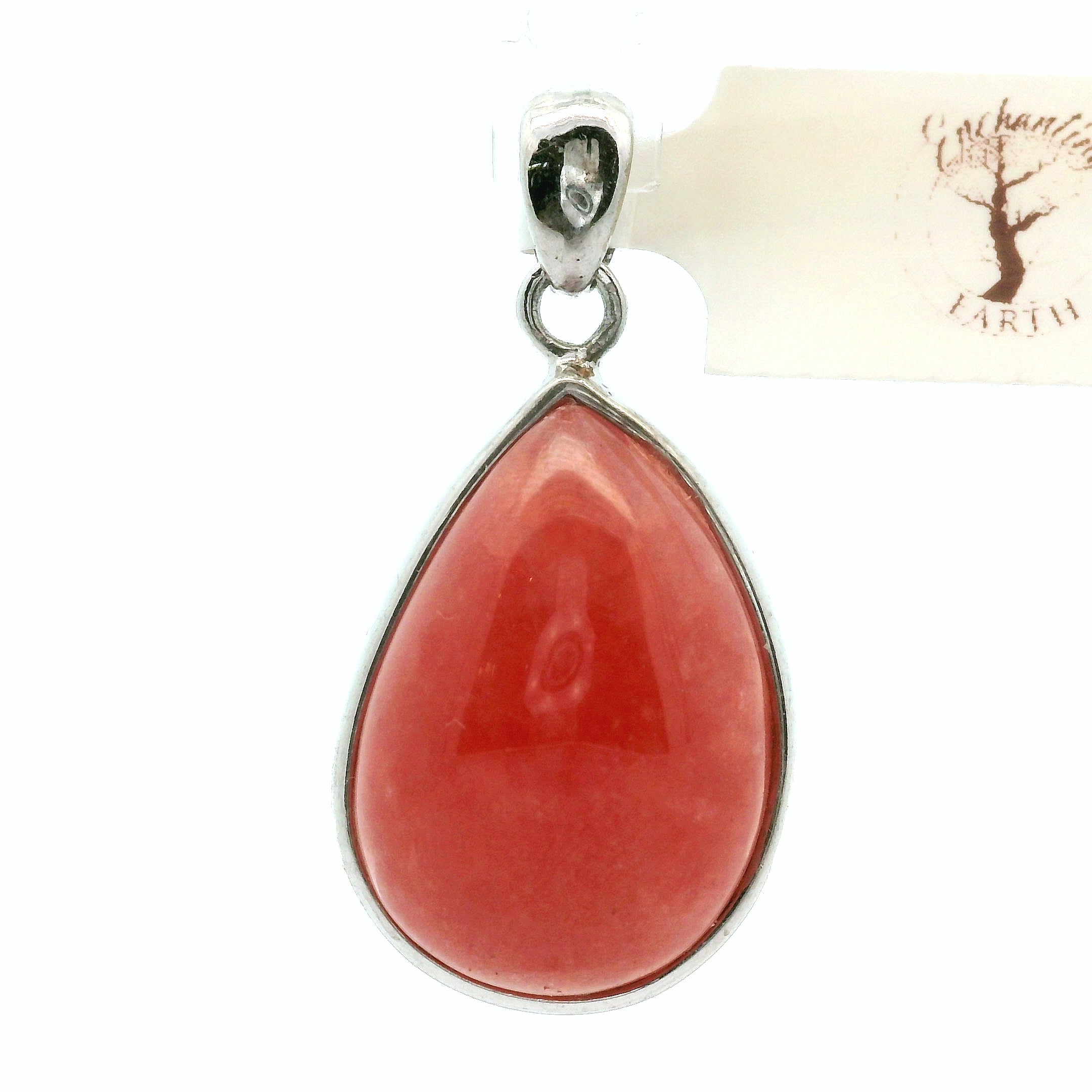 Gel Rhodochrosite Pendant .925 Silver for Heart Healing and Opening your Heart to Love