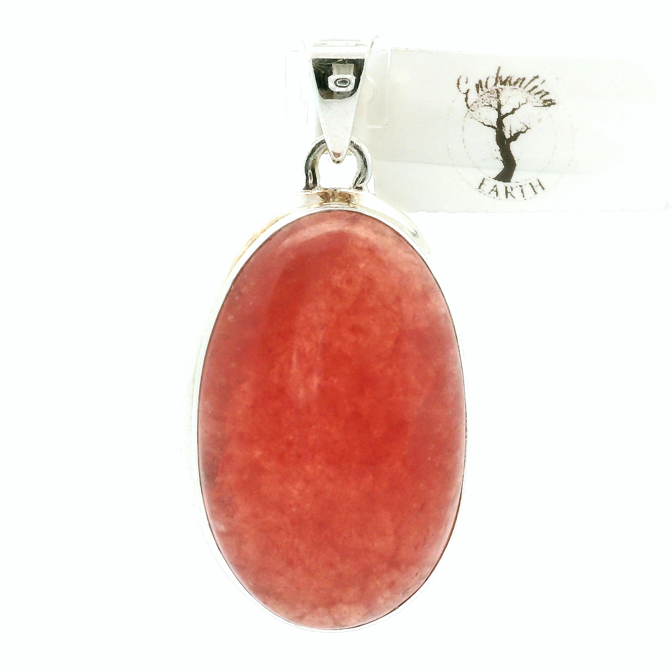 Rhodochrosite Large Pendant .925 Silver for Heart Healing and Opening your Heart to Love