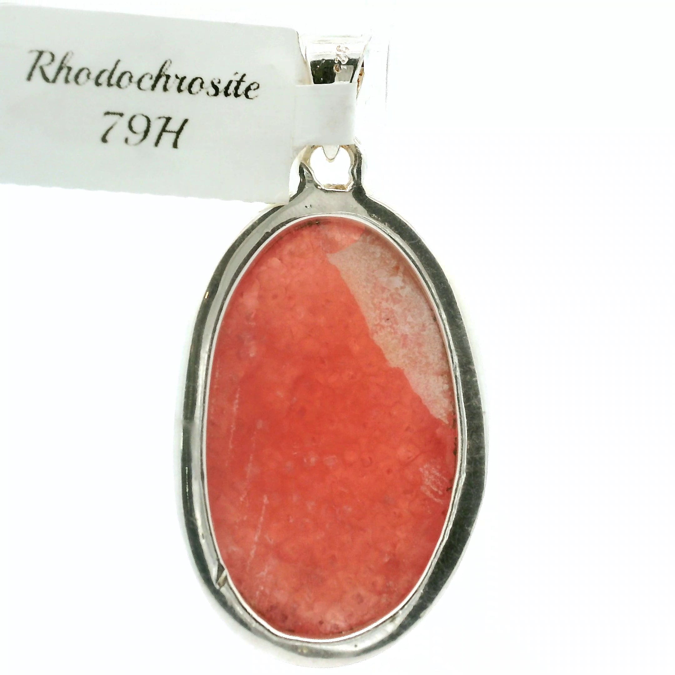 Rhodochrosite Large Pendant .925 Silver for Heart Healing and Opening your Heart to Love