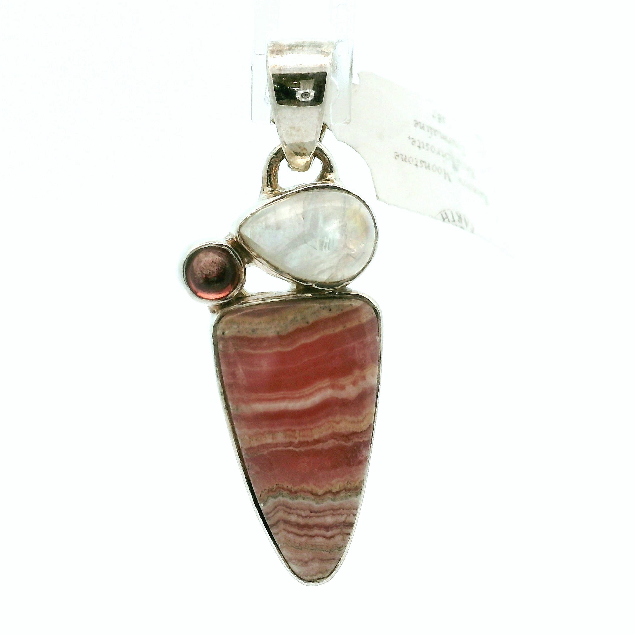 Rhodochrosite Multi-stone Pendant .925 Silver for Heart Healing and Opening your Heart to Love