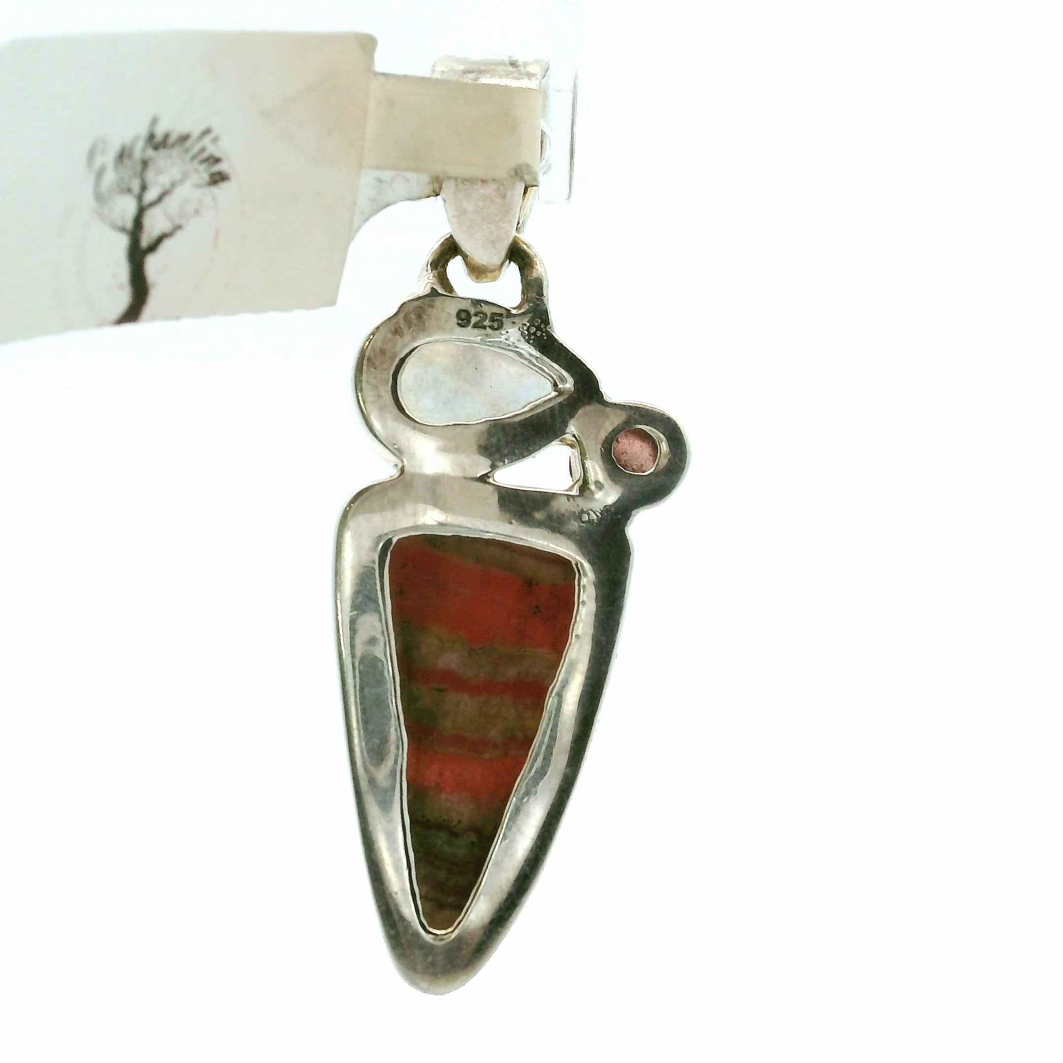 Rhodochrosite Multi-stone Pendant .925 Silver for Heart Healing and Opening your Heart to Love