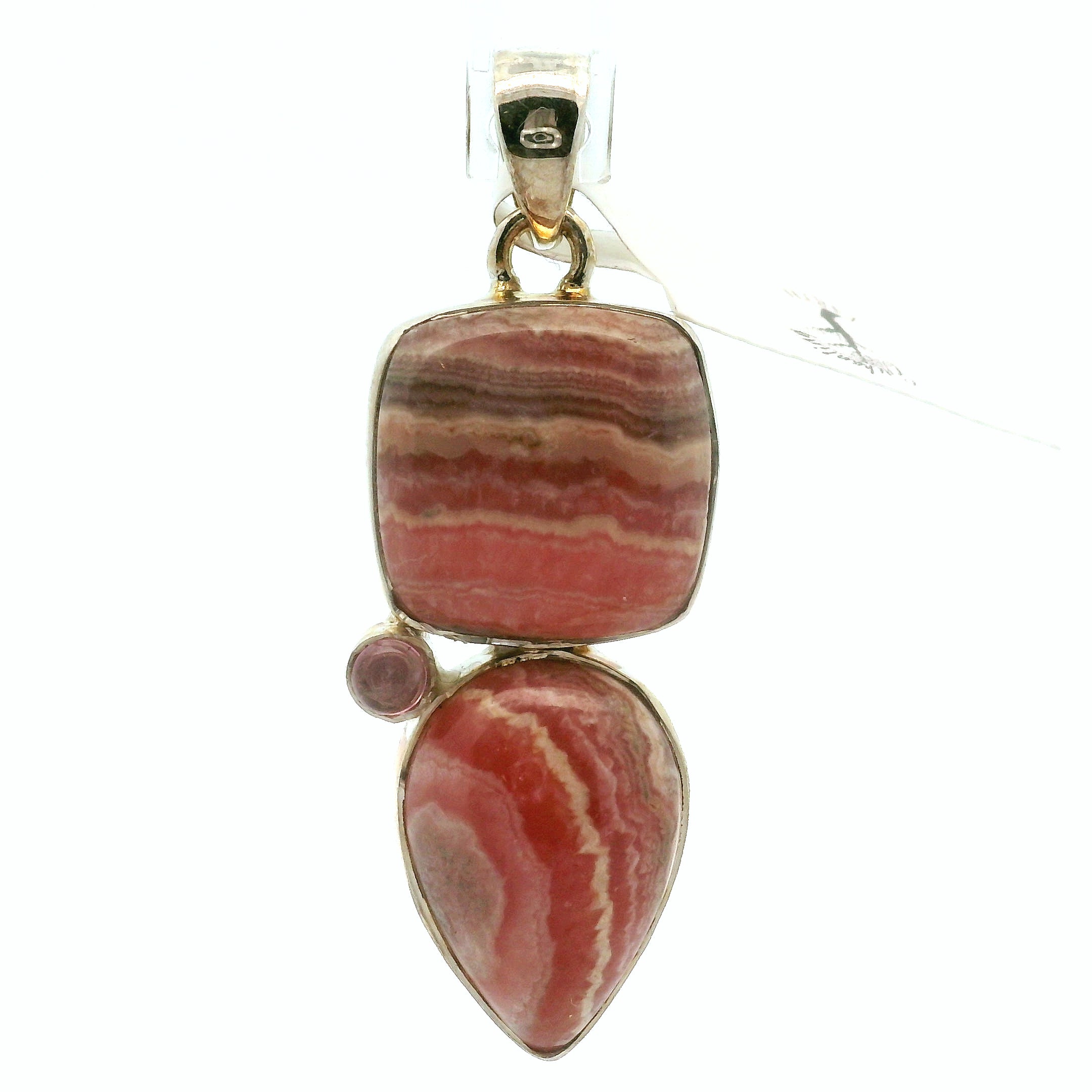 Rhodochrosite Multi-stone Pendant .925 Silver for Heart Healing and Opening your Heart to Love