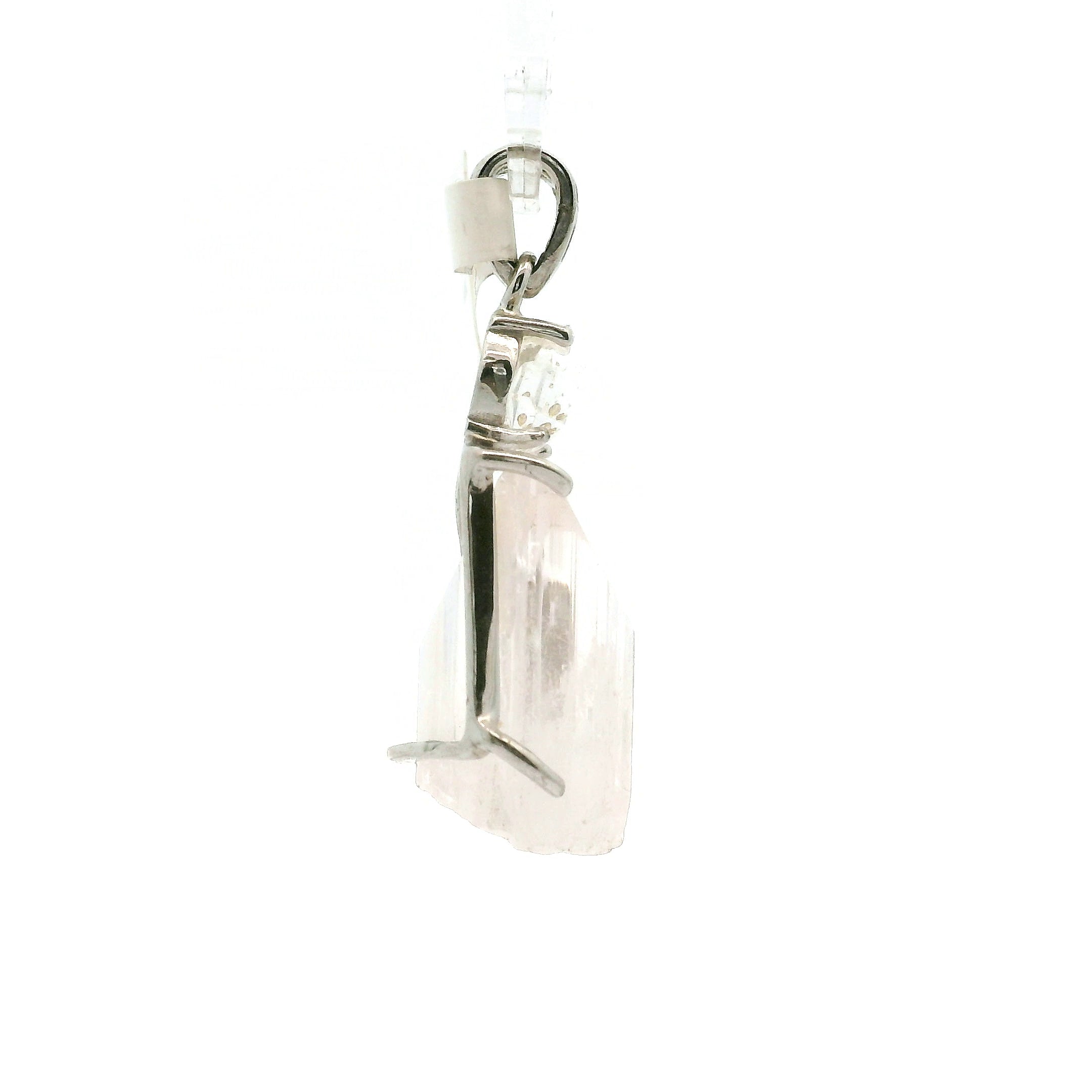 Danburite x Herkimer Diamond Pendant .925 Silver for Connection with Higher Realms, Peace and Self Acceptance