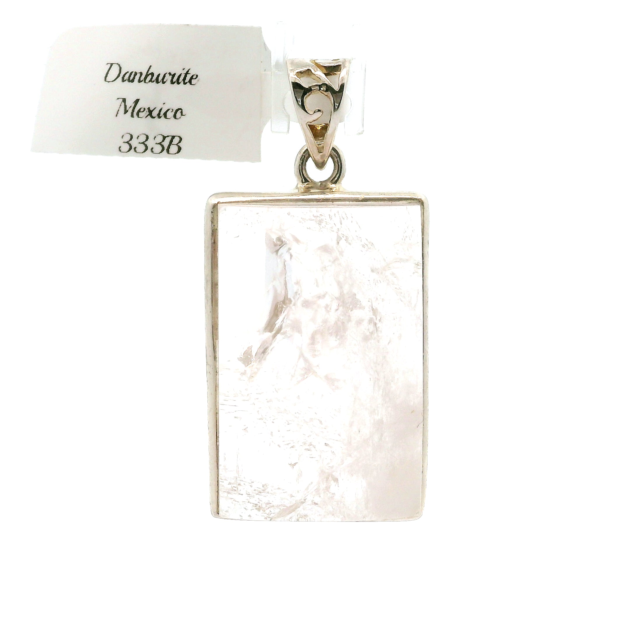 Danburite Pendant .925 Silver for Connection with Higher Realms, Peace and Self Acceptance