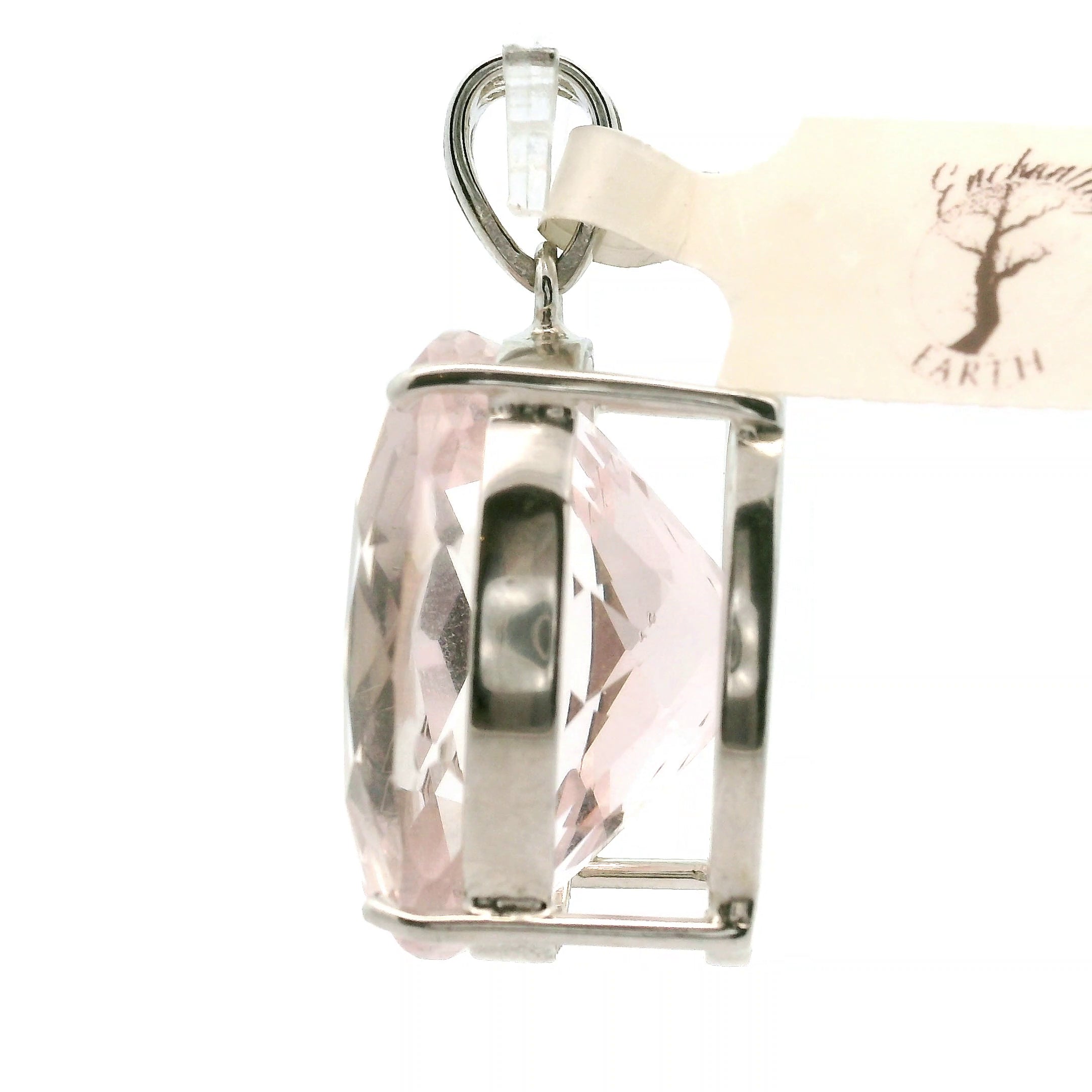 Pink Fluorite Radiant Cut Cuff Ring .925 Silver for Clearing Energy Fields and Focusing on your Goals